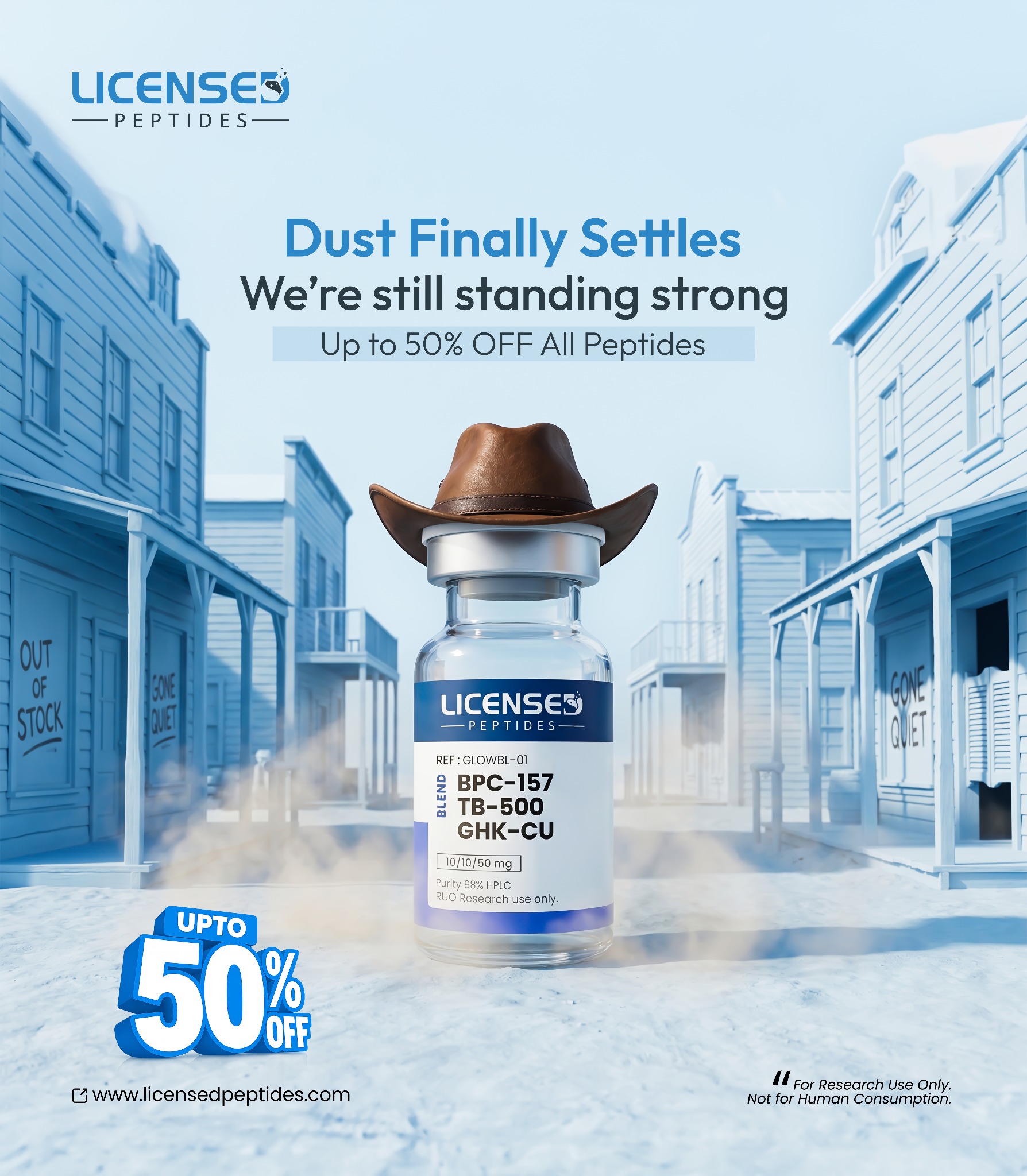 LicensedPeptides.com Facebook ad