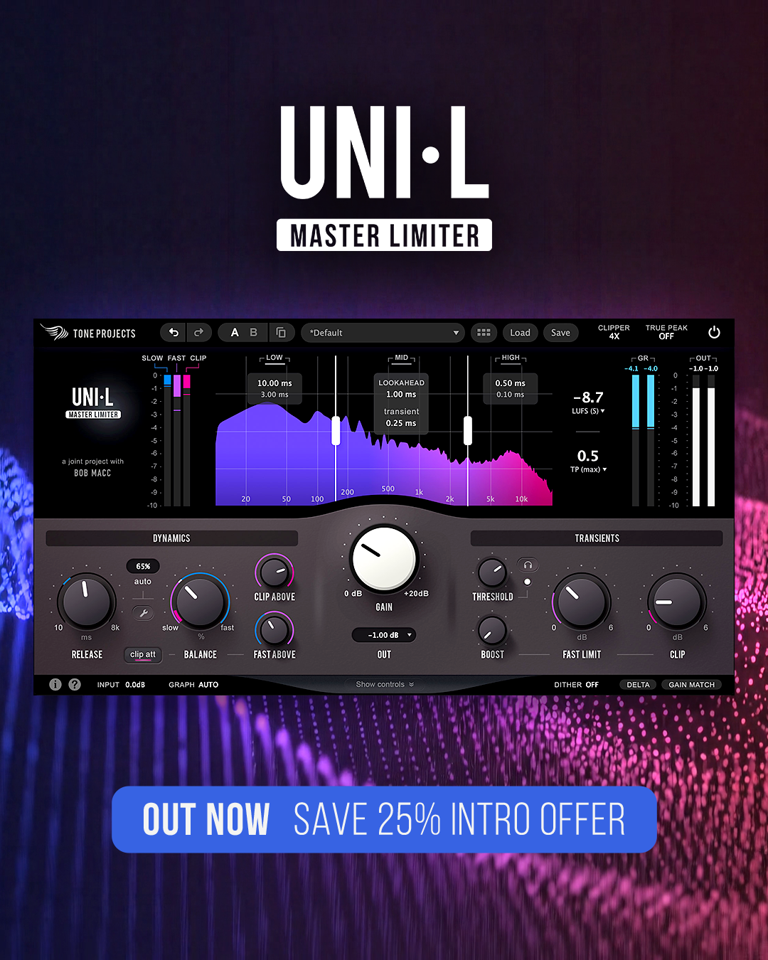 Tone Projects Facebook ad: A New Level of Master Limiting