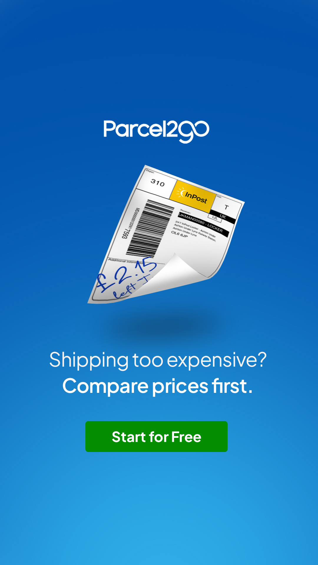 Parcel2Go.com Facebook ad: Compare Prices. Send Smarter.