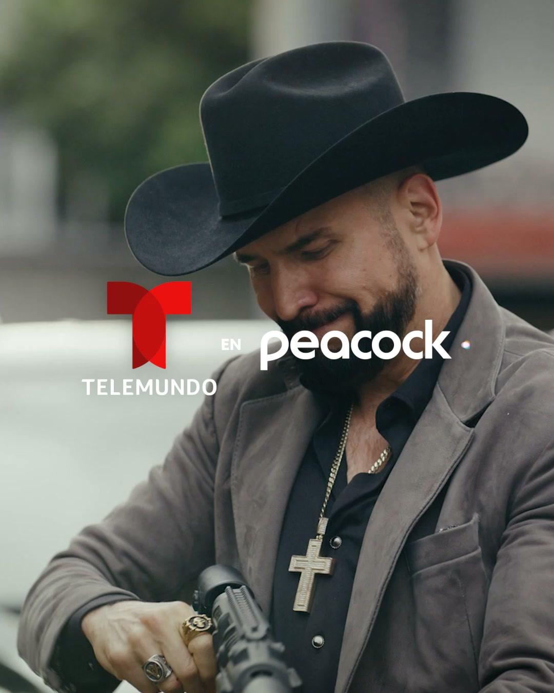 Peacock TV Facebook ad: Suscríbete a Peacock y mira la última temporada.
