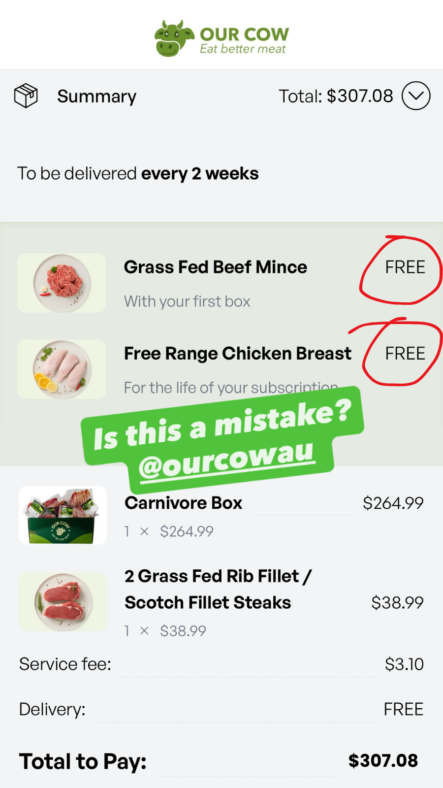 Our Cow Facebook ad
