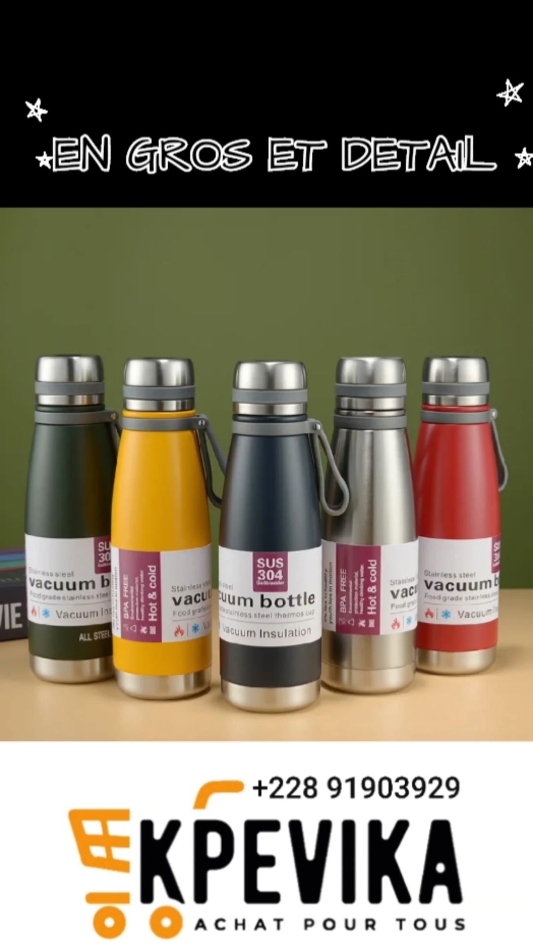 Kpevika ROOM Facebook ad: GOURDE 3en1 et THERMOS