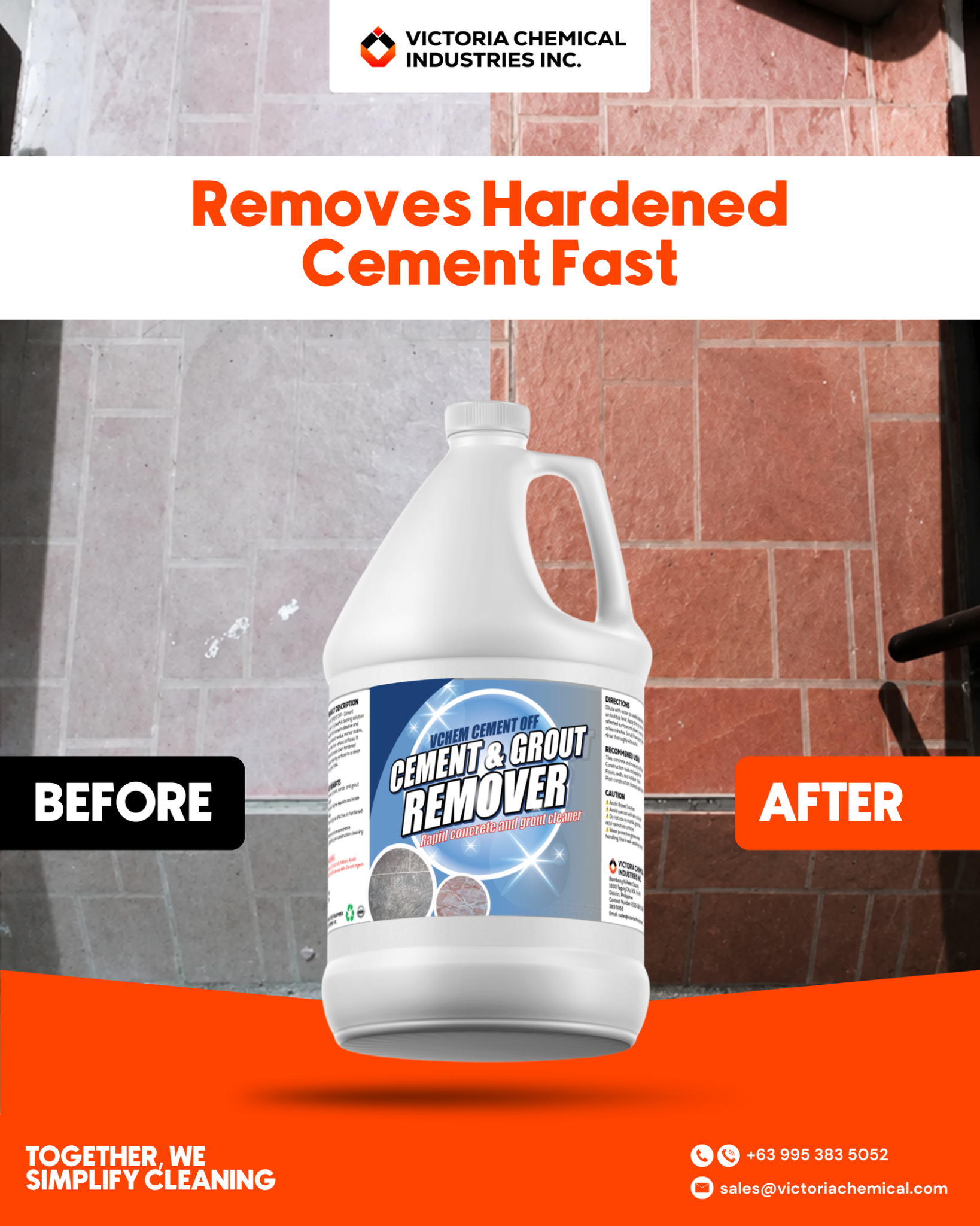 Victoria Chemical Industries Inc. Facebook ad: Clean with ease and confidence!
