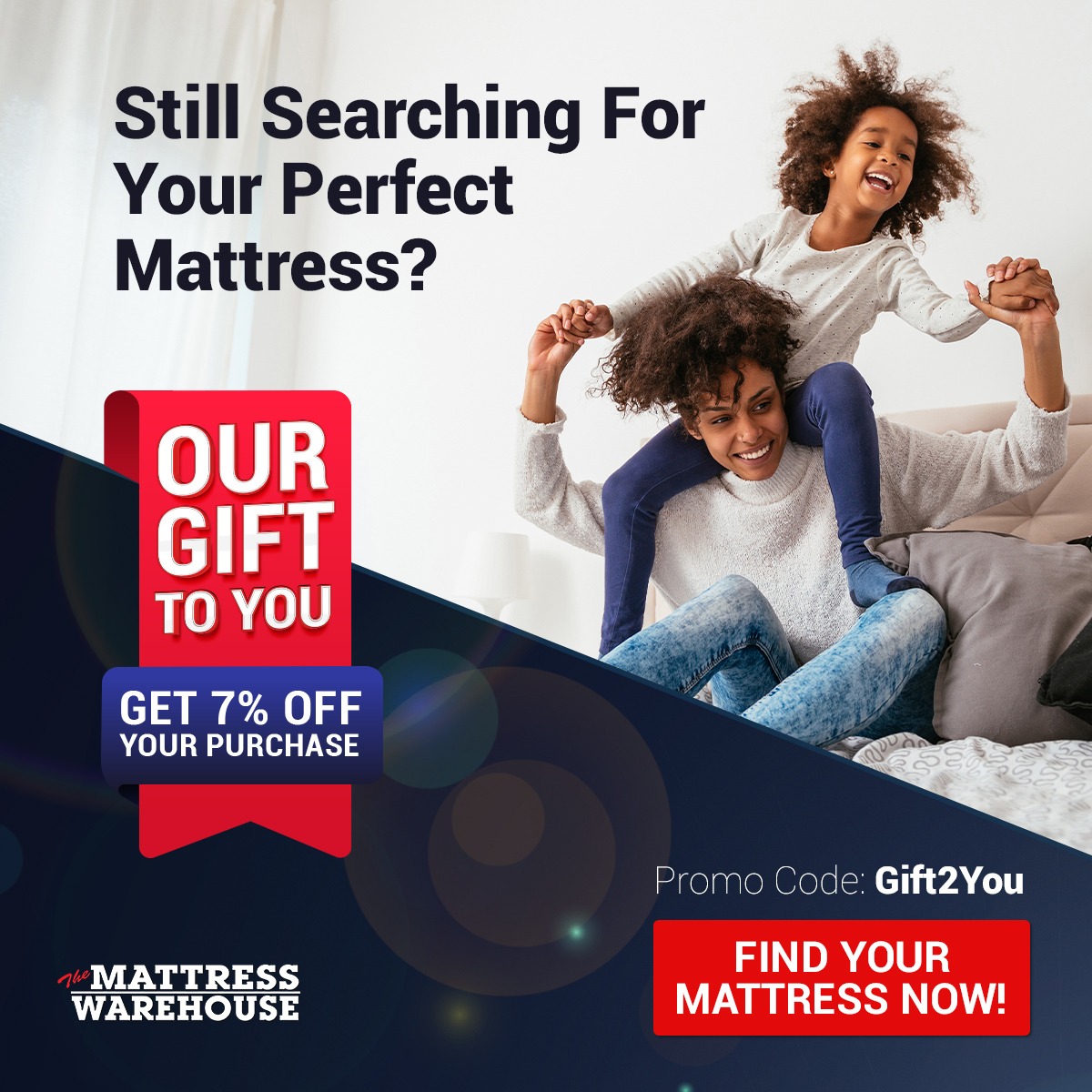 The Mattress Warehouse Facebook ad