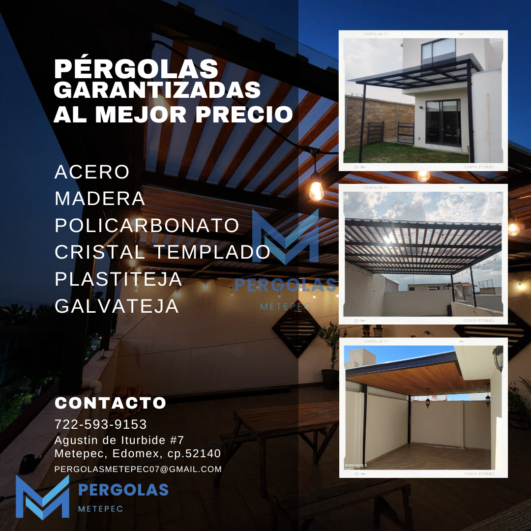 Pérgolas Metepec Facebook ad: PERGOLAS GARANTIZADAS