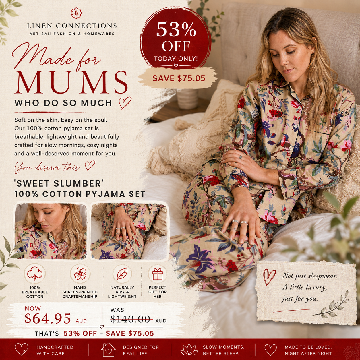 Linen Connections Facebook ad
