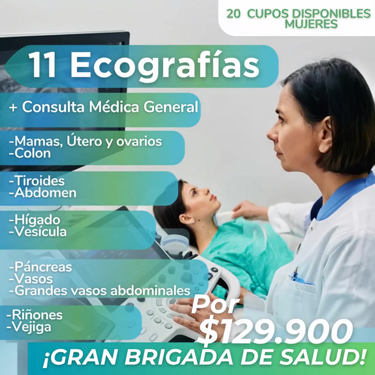 Farmacia Homeopática Alemana Vital Farme Facebook ad: 11 Ecografías + Consulta por $129.900