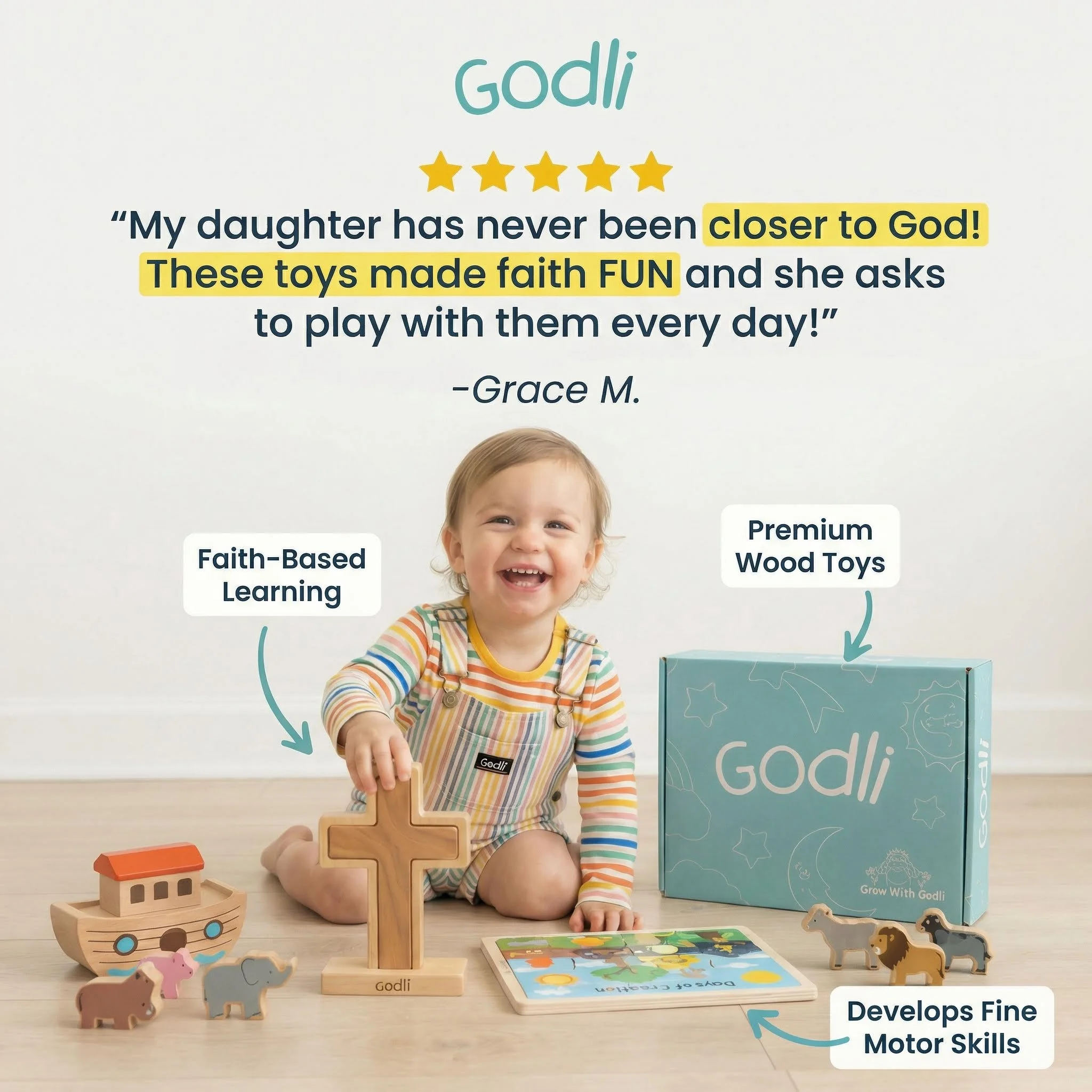 Godli Facebook ad: Help Your Toddler Grow With God