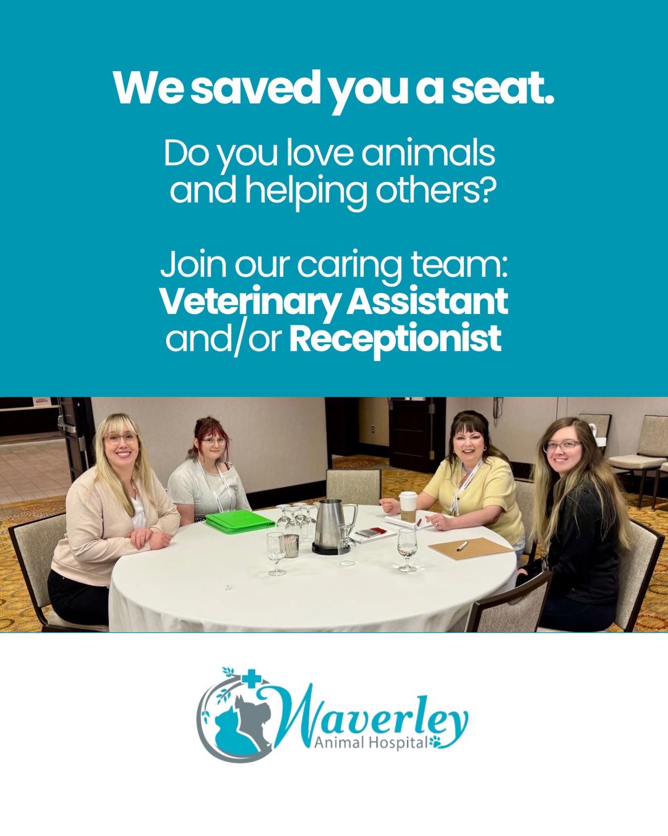 Waverley Animal Hospital Facebook ad: Caring for animals is often what draws people…
