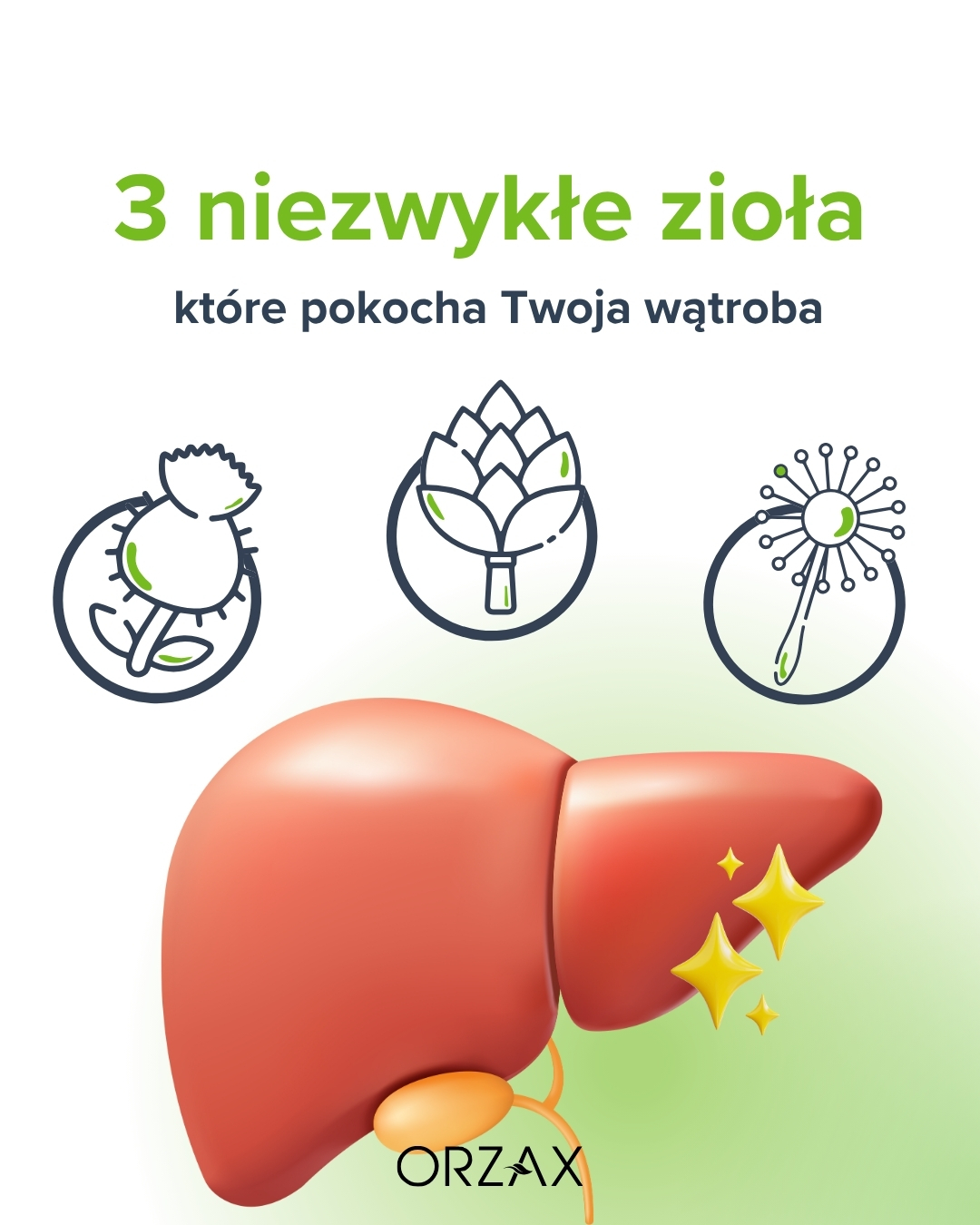 Orzax Polska Facebook ad: Twoja wątroba pracuje dla Ciebie 24/7