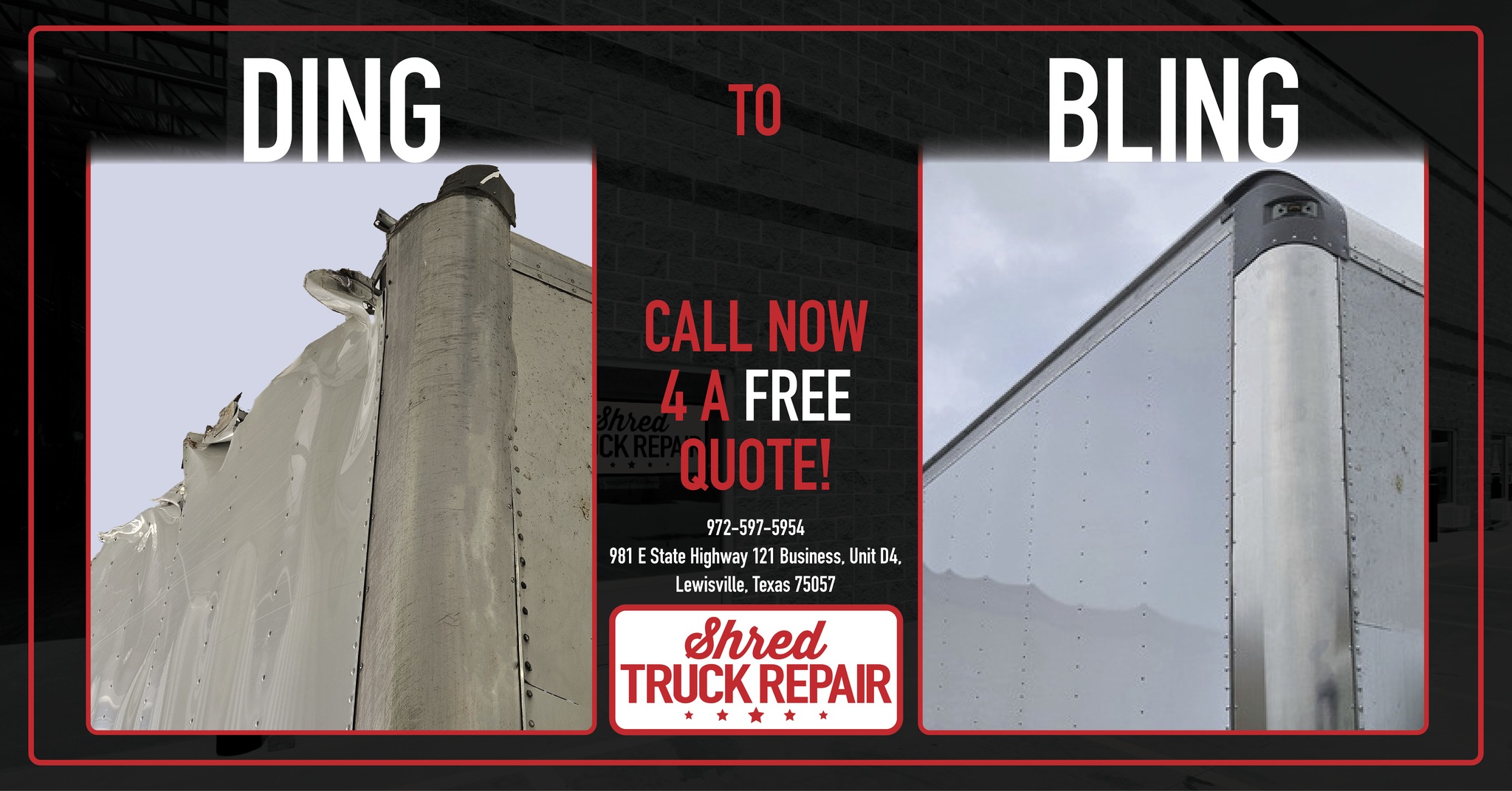 Shred Truck Repair Facebook ad: Box truck repair specialists at your service!