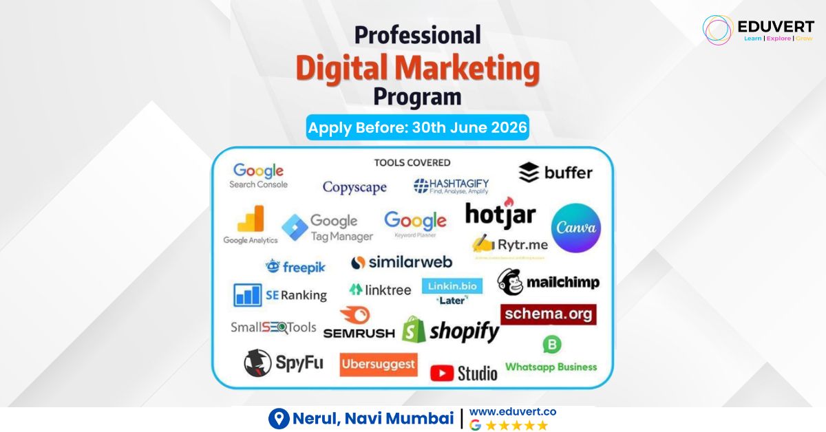 EduVert Facebook ad: Learn Digital Marketing and Launch Your Career