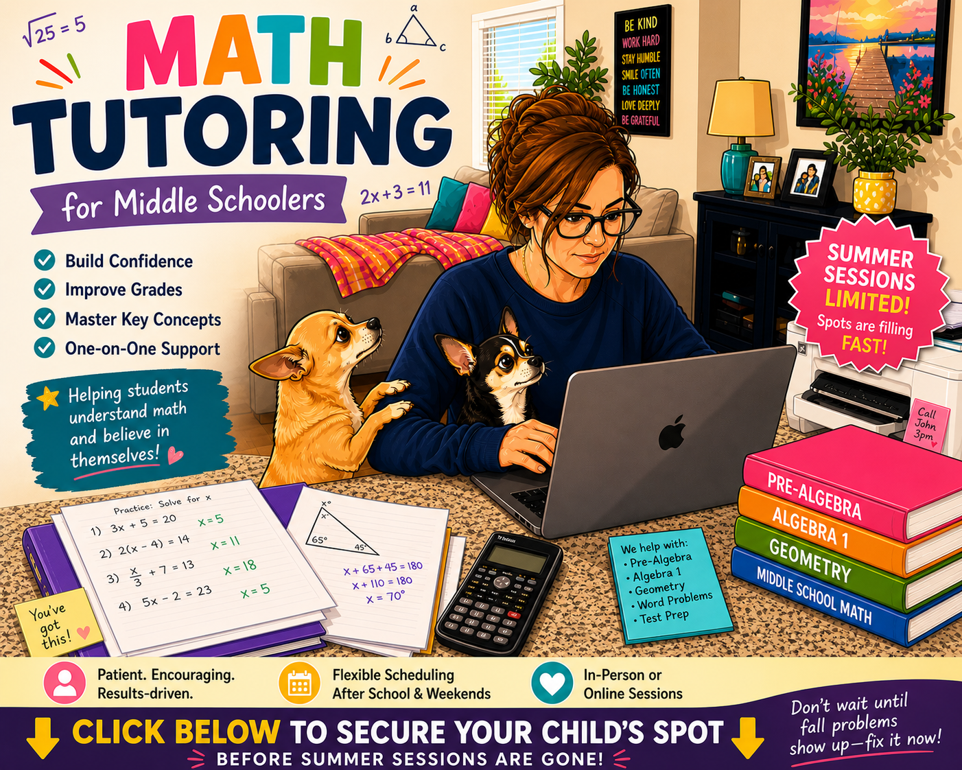 Special Forces Tutoring Facebook ad: Don't let your child FALL BEHIND in Math
