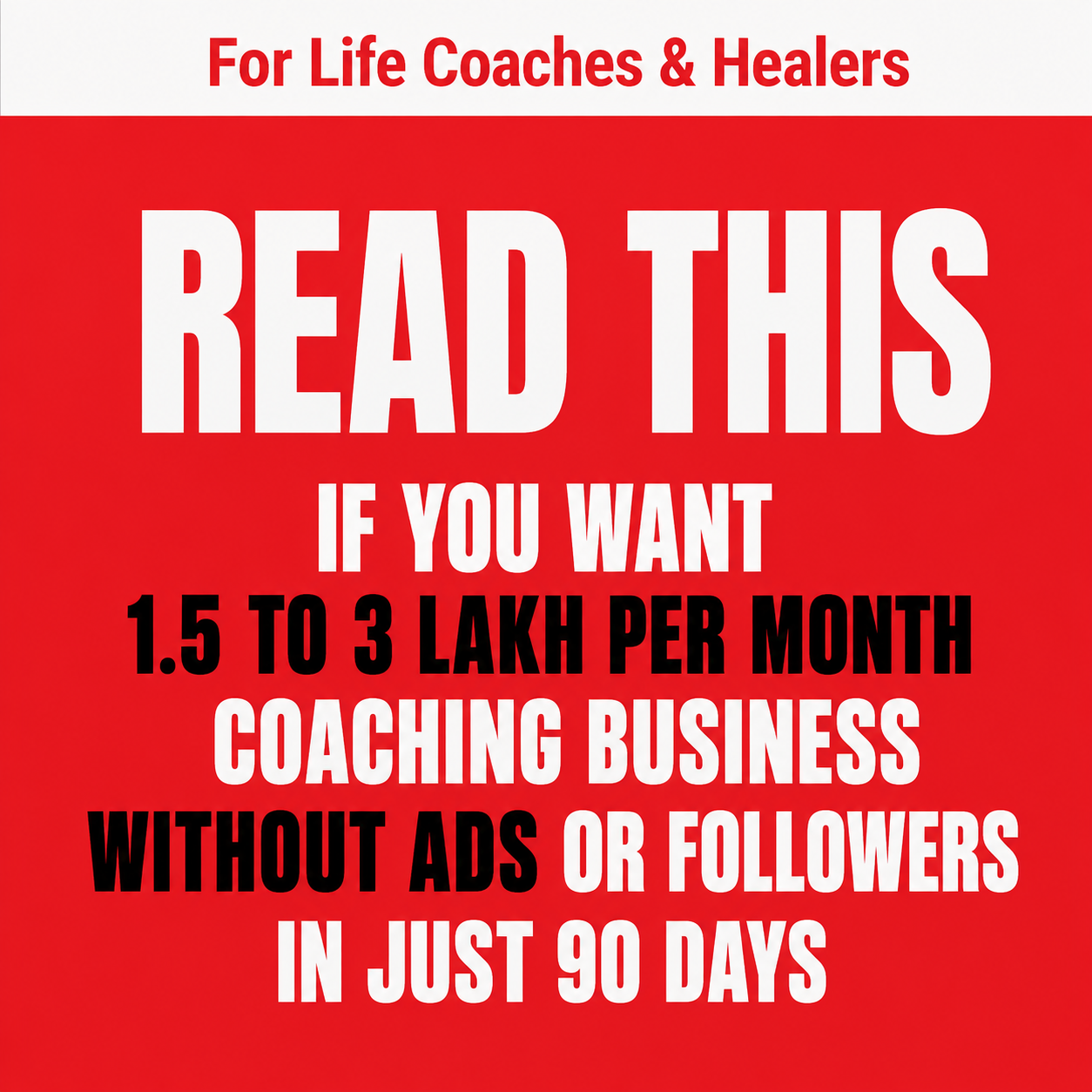 Business Coach Chiranjivee Facebook ad: Doors are closign soon.Spots filling Fast