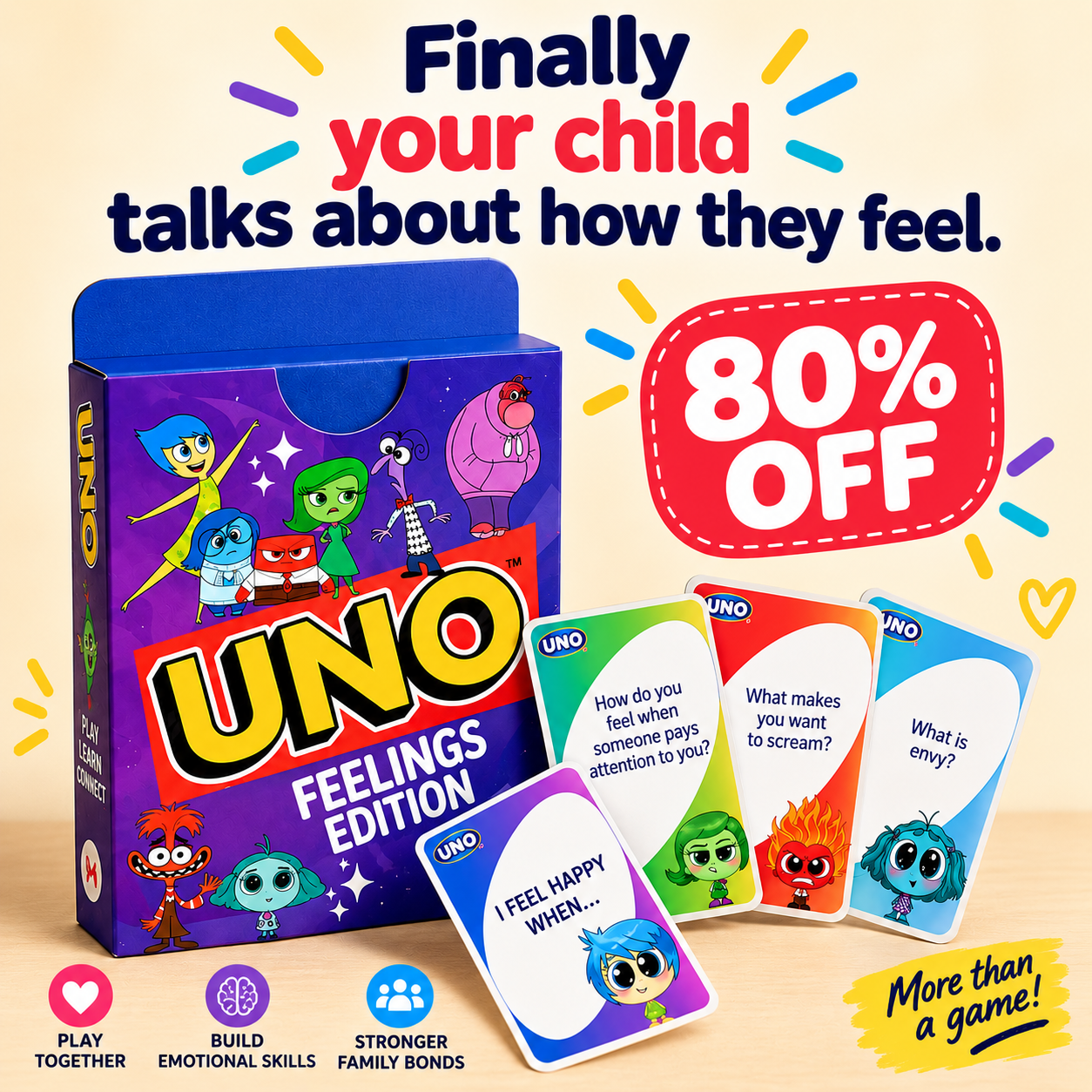 Psicokids Facebook ad: The Card Game That Gets Kids Talking