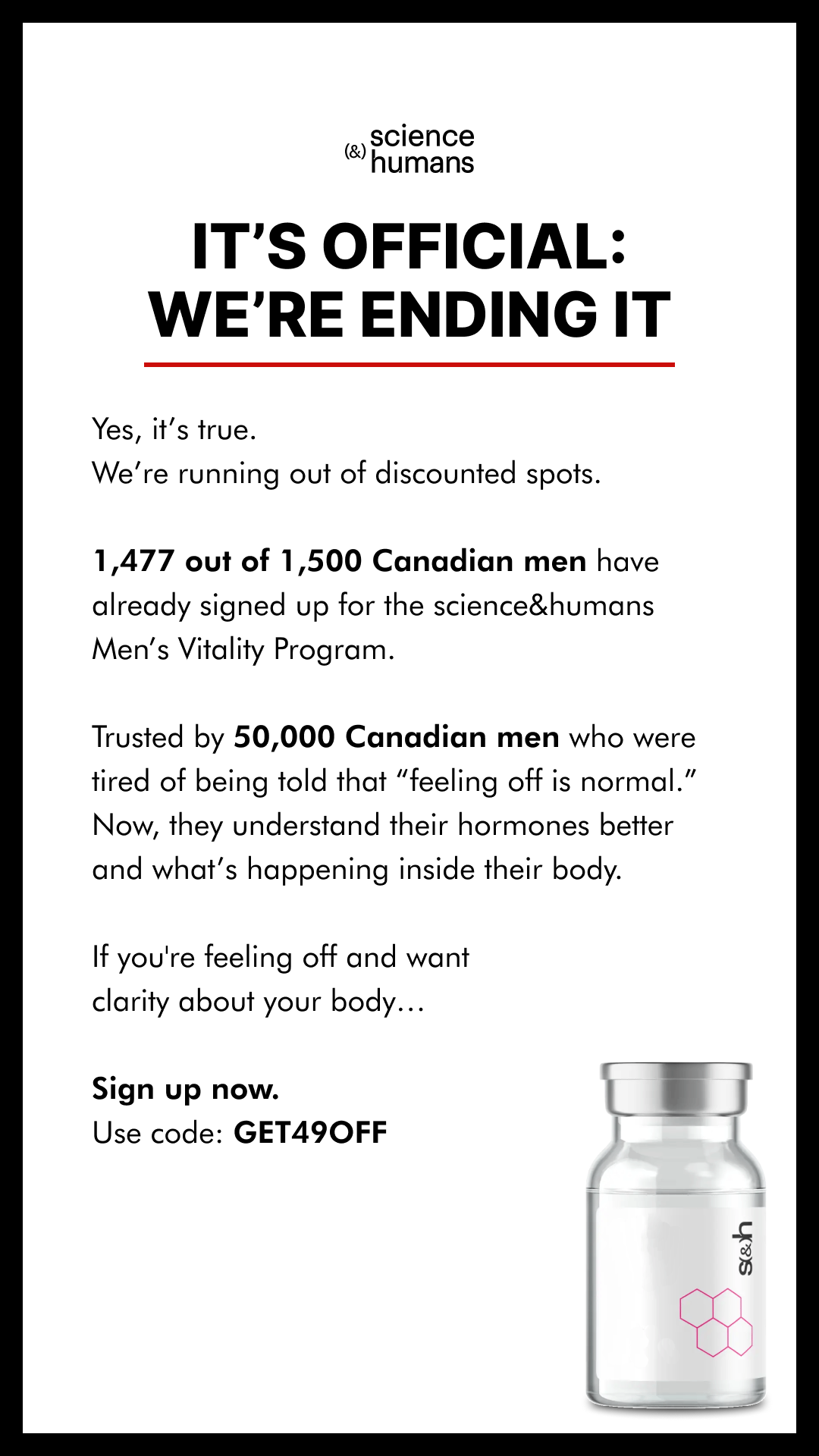 Science&Humans Facebook ad