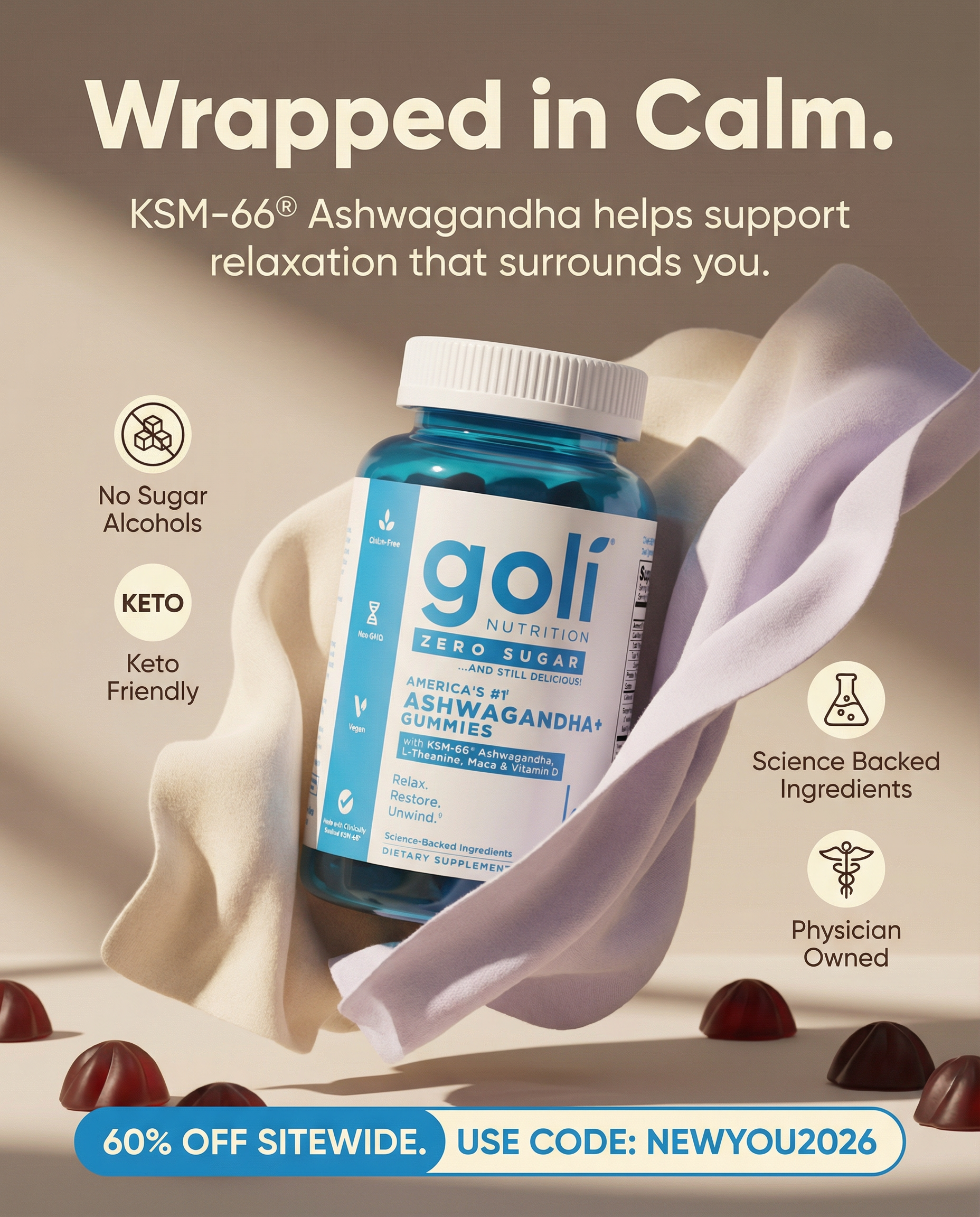 Goli Facebook ad: CODE: NEWYOU2026 - 60% OFF! Buy a Bundle Now! Free Shipping