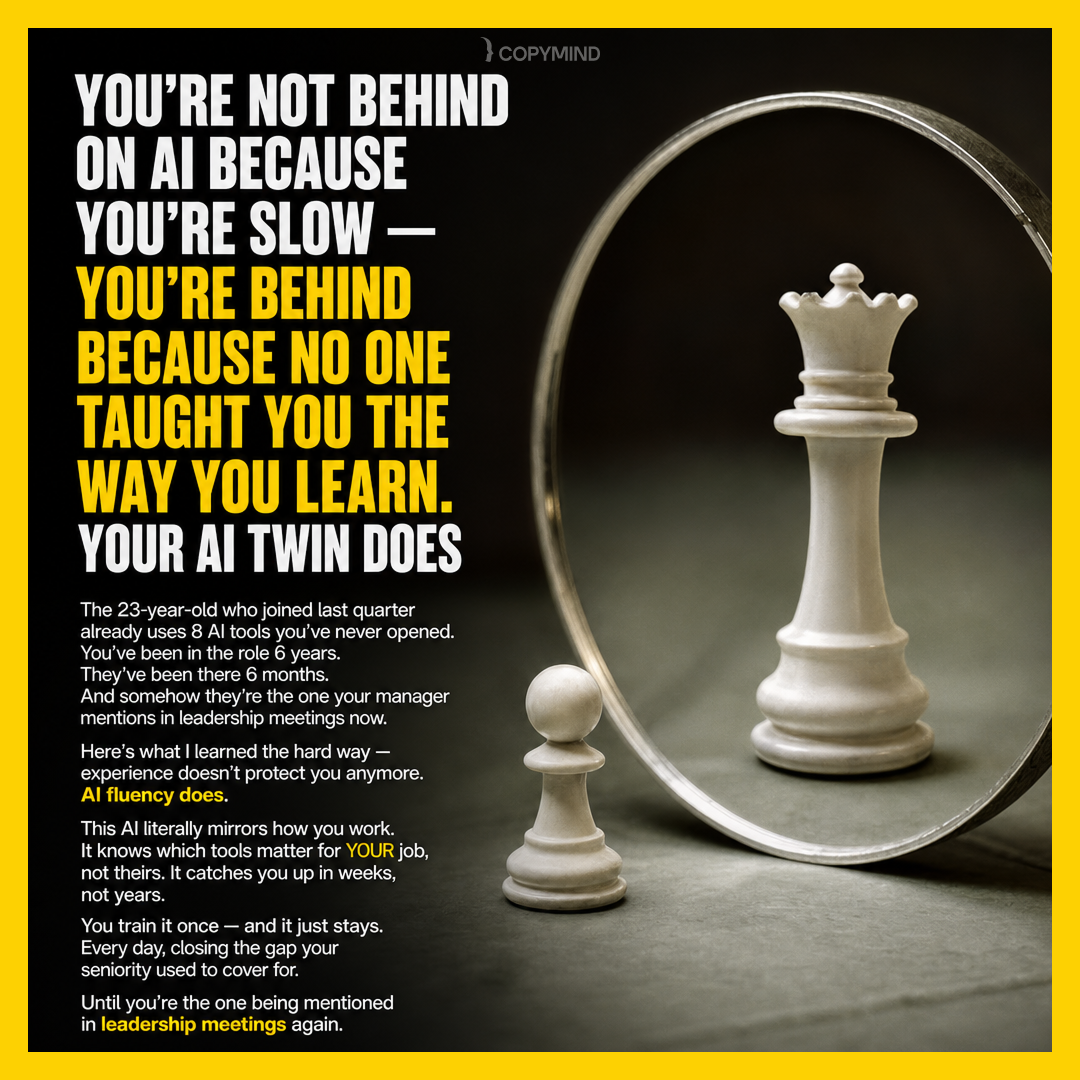 Copymind's money&career coach Facebook ad: Join thousands who've transformed their careers, their…