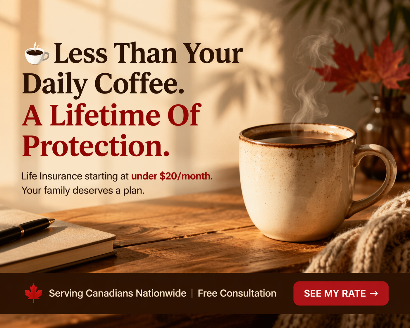 Canadian Life Insurance Facebook ad: Affordable Life Insurance For Canadians