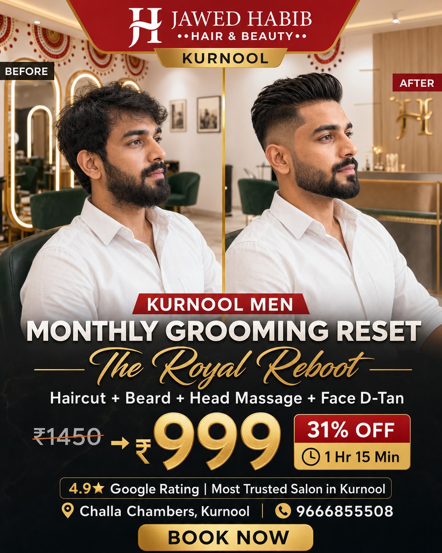 Jawed Habib Hair & Beauty Salon - Kurnool Facebook ad: Royal Reboot @ ₹999 (31% OFF)