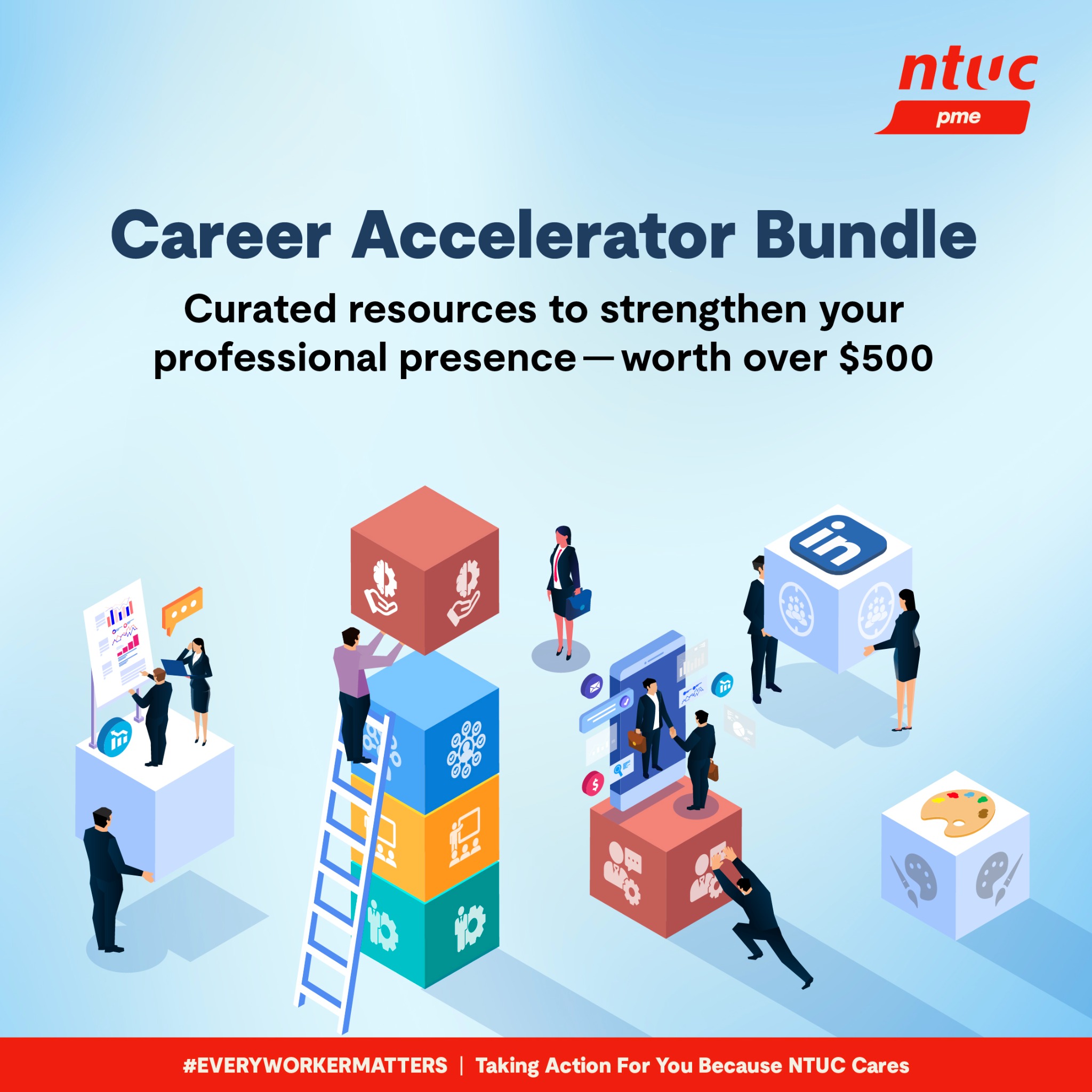 NTUC PME Facebook ad: Want your LinkedIn profile to open doors?