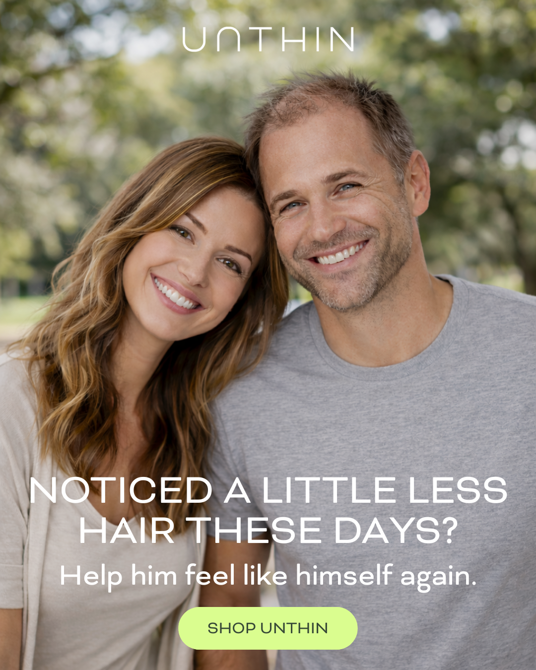 Unthin Hair - Hair Regrowth Serum Facebook ad: UNTHIN - Clinically Proven Hair Loss Solution For Men