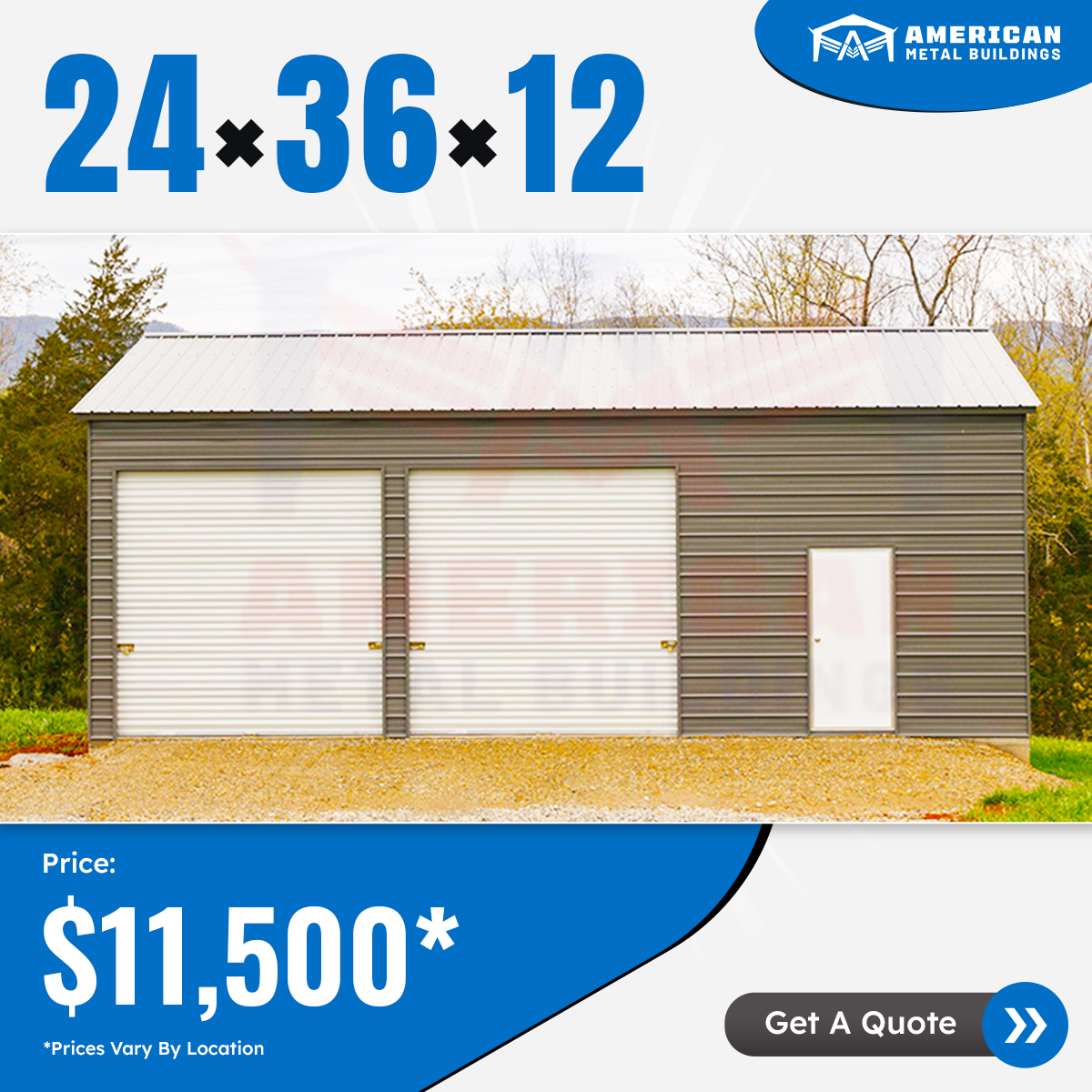 American Metal Buildings Facebook ad: Need a Workshop, Auto Repair Bay, or Retail…