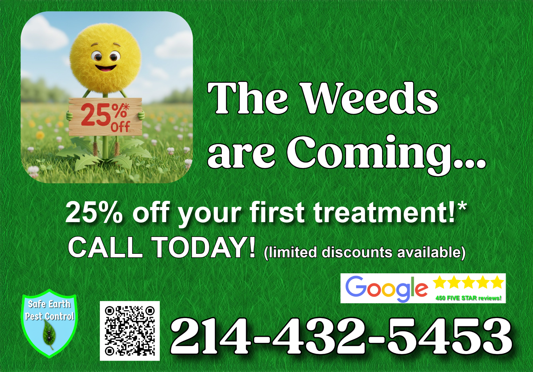 Safe Earth Pest Control Facebook ad: Have the best lawn this year!