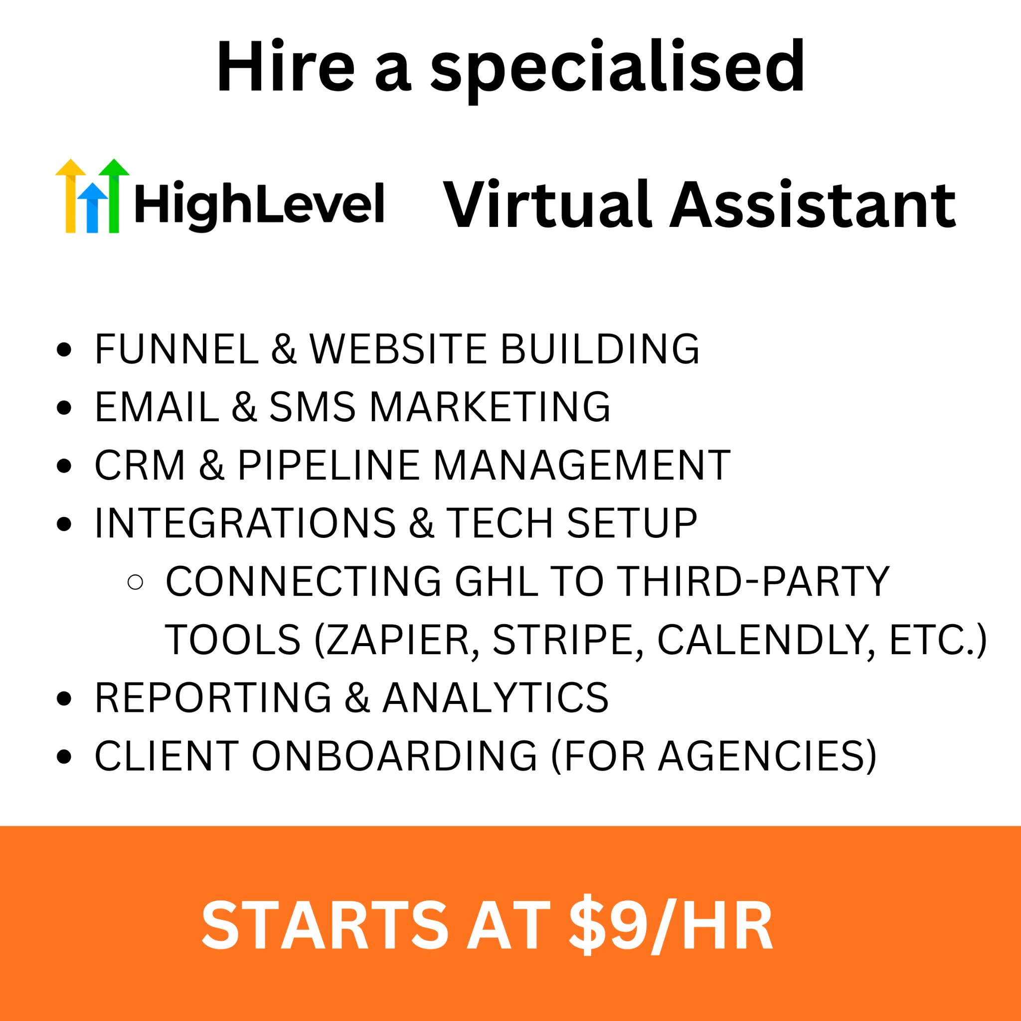 Recruitment Remote Talent Facebook ad: Starts at $9/hr