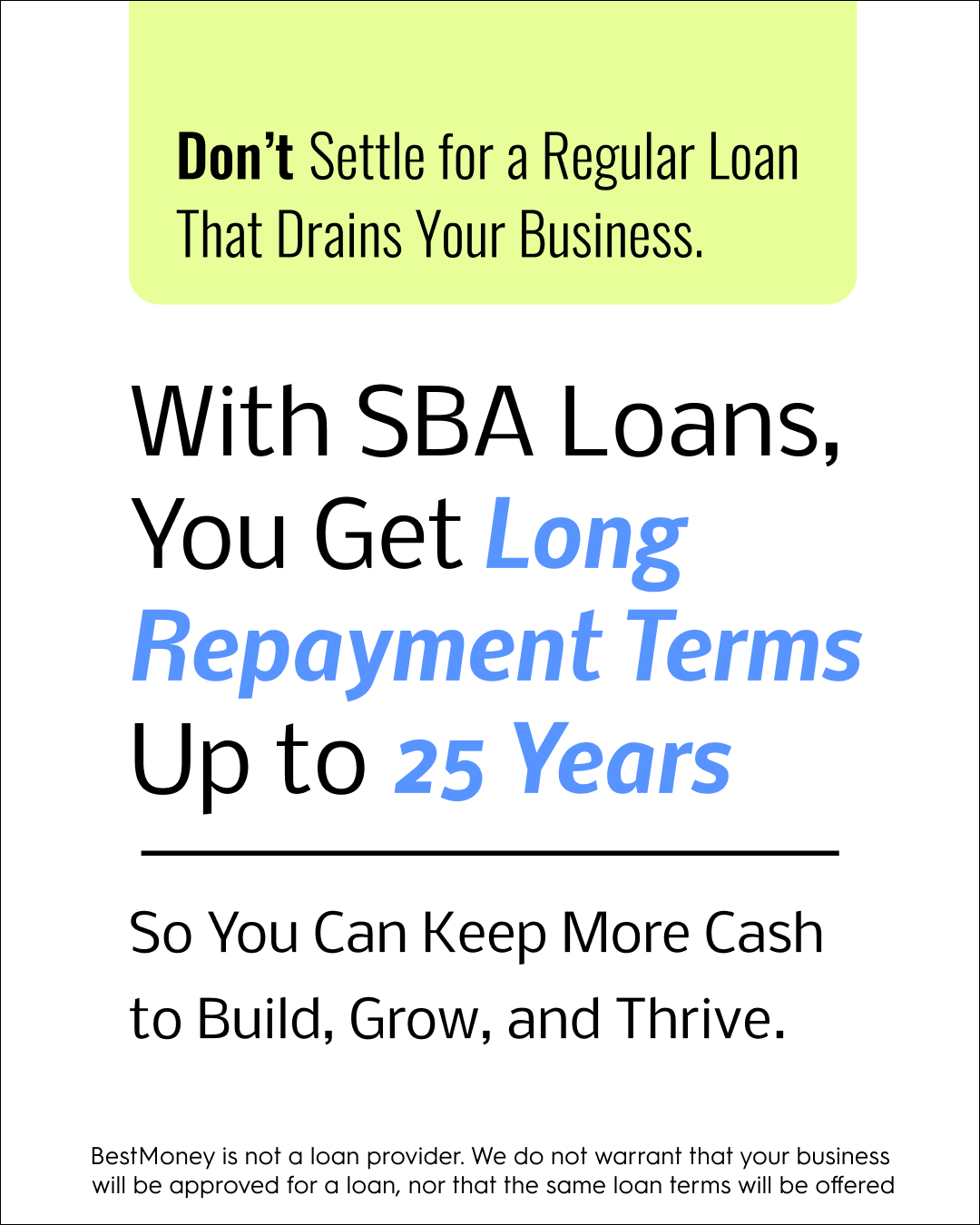 BestMoney.com - Business Loans Facebook ad