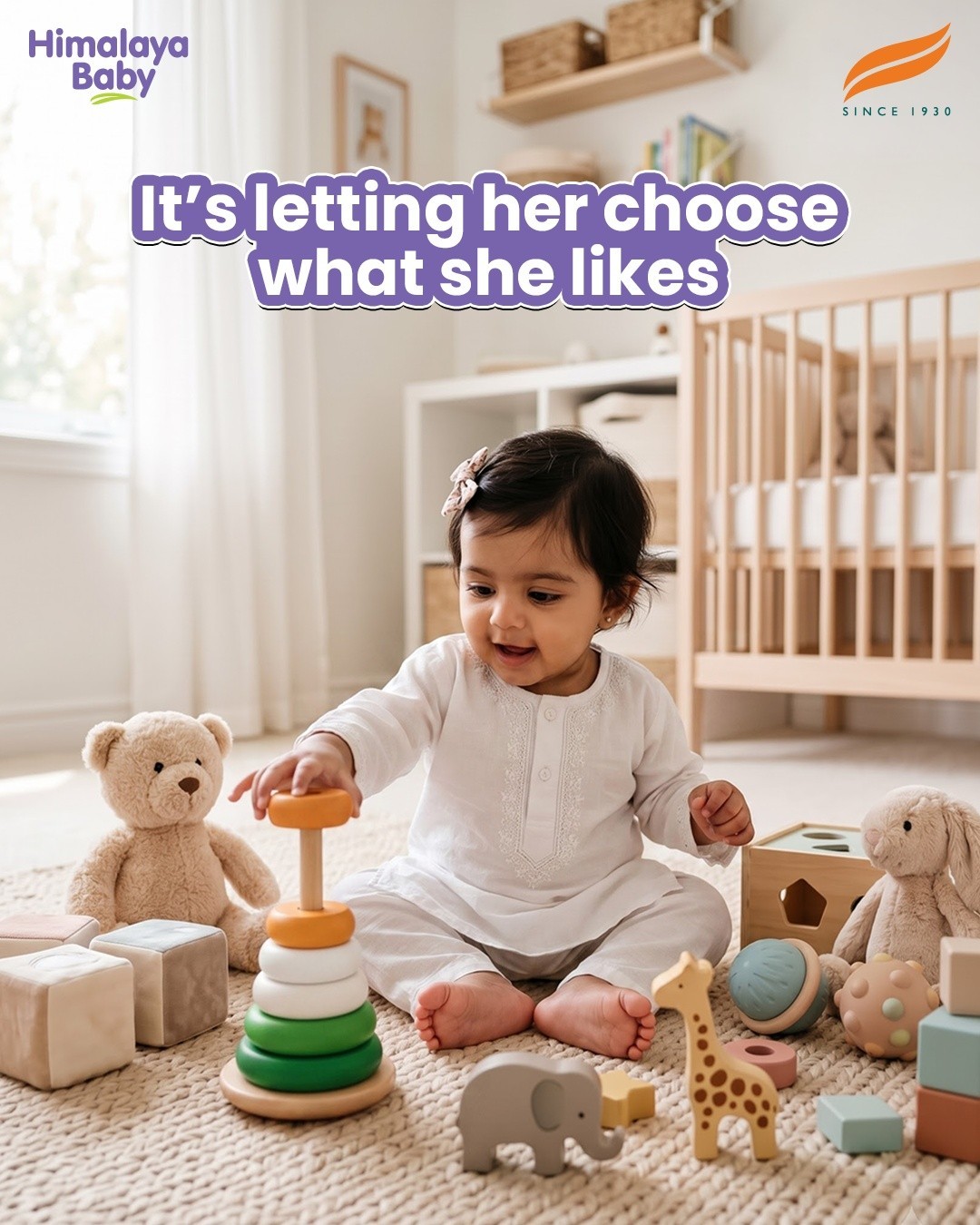 Himalaya BabyCare Facebook ad: Independence begins with giving little ones the freedom…