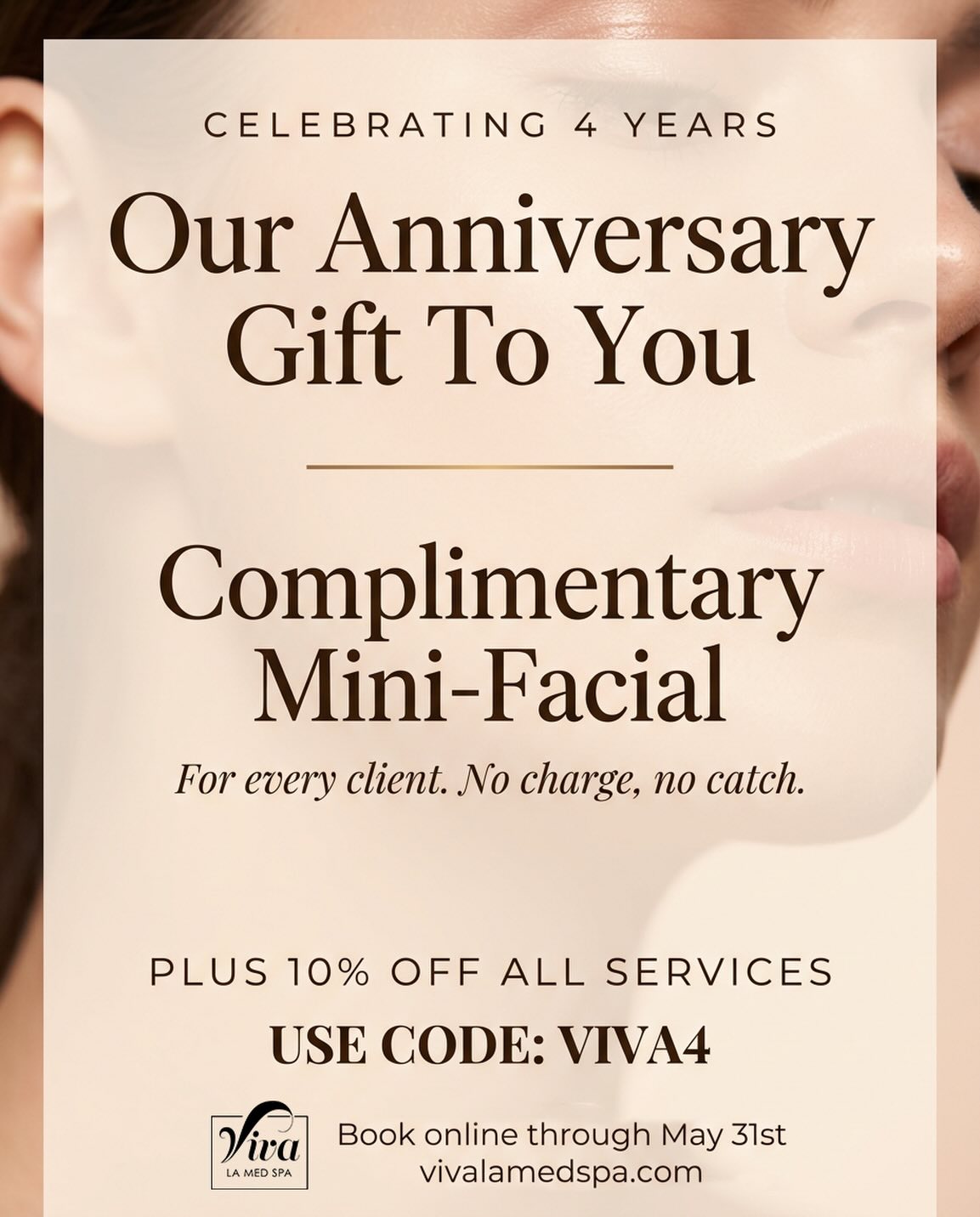 Viva La MedSpa Facebook ad: Four years. Thousands of treatments.