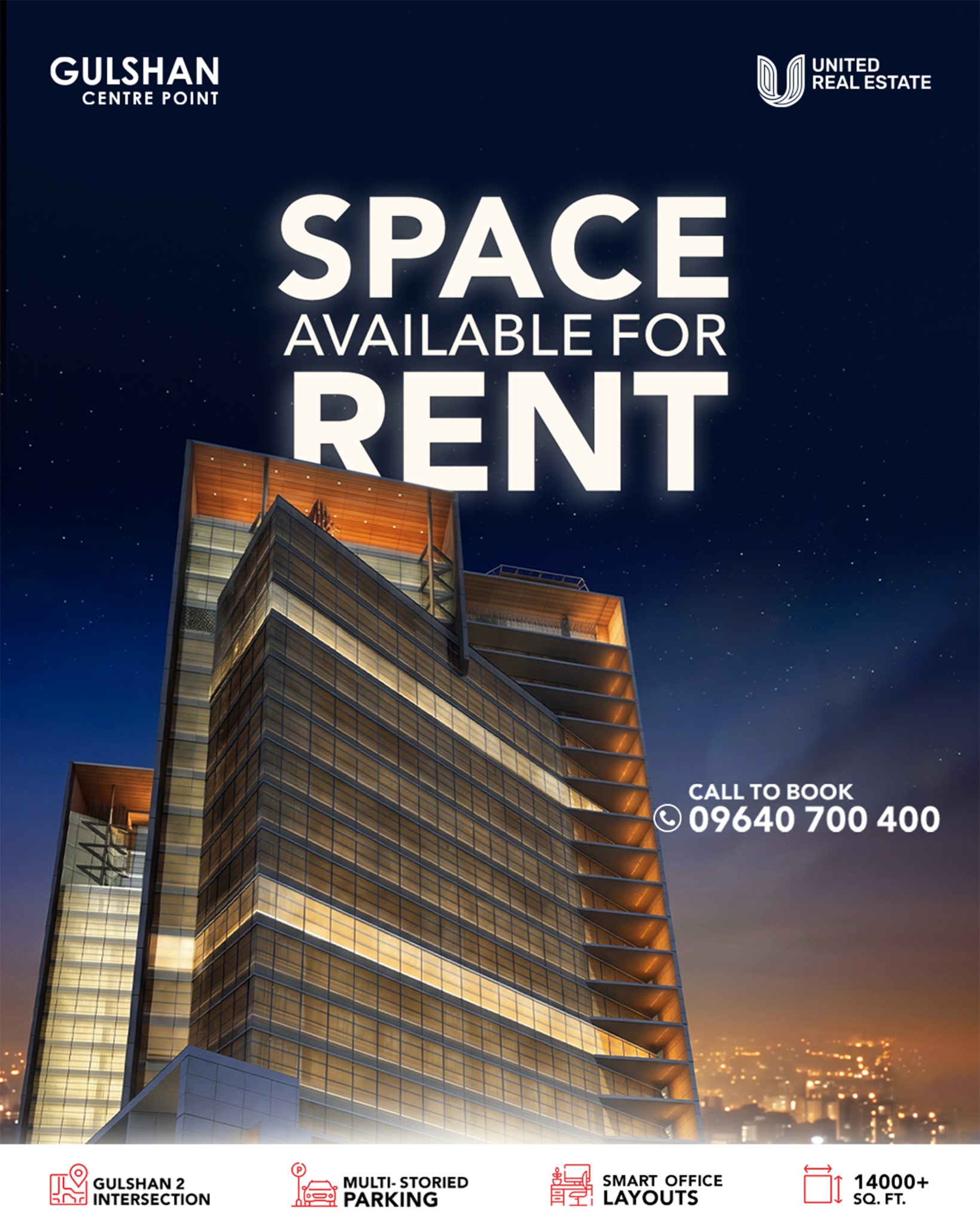 United Real Estate Facebook ad: Be part of the iconing Landmark, Gulshan Centrepoint…