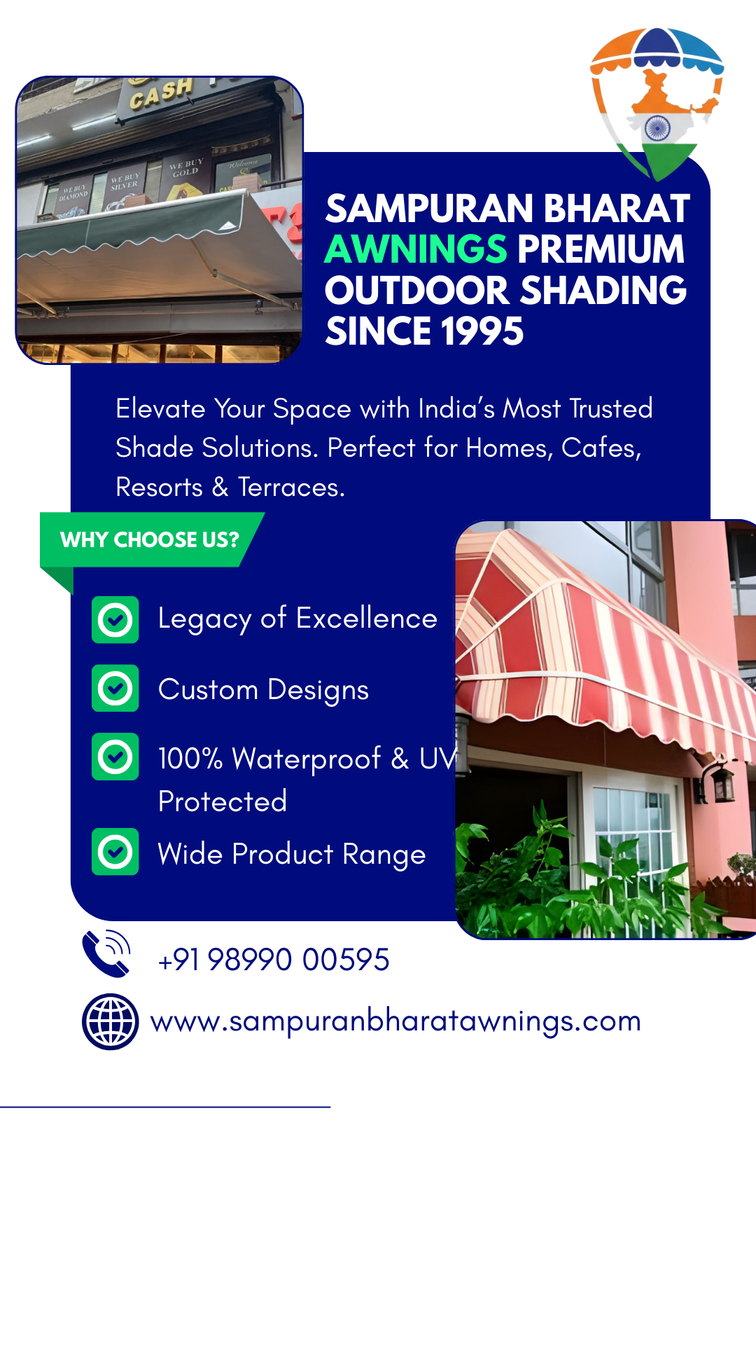 Sampuran Bharat Awnings Facebook ad from Feb 26, 2026