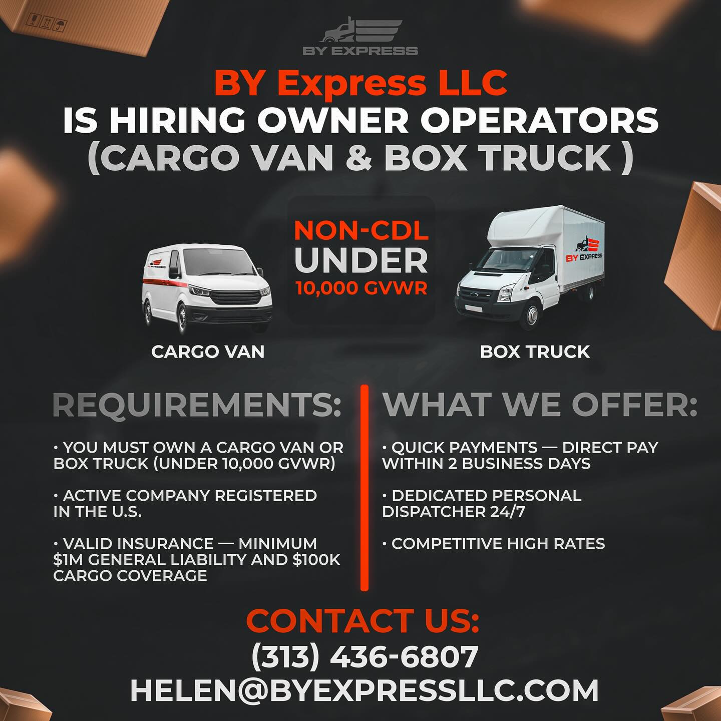 BY Express LLC Facebook ad: Wanna join BY Express LLC as an owner…