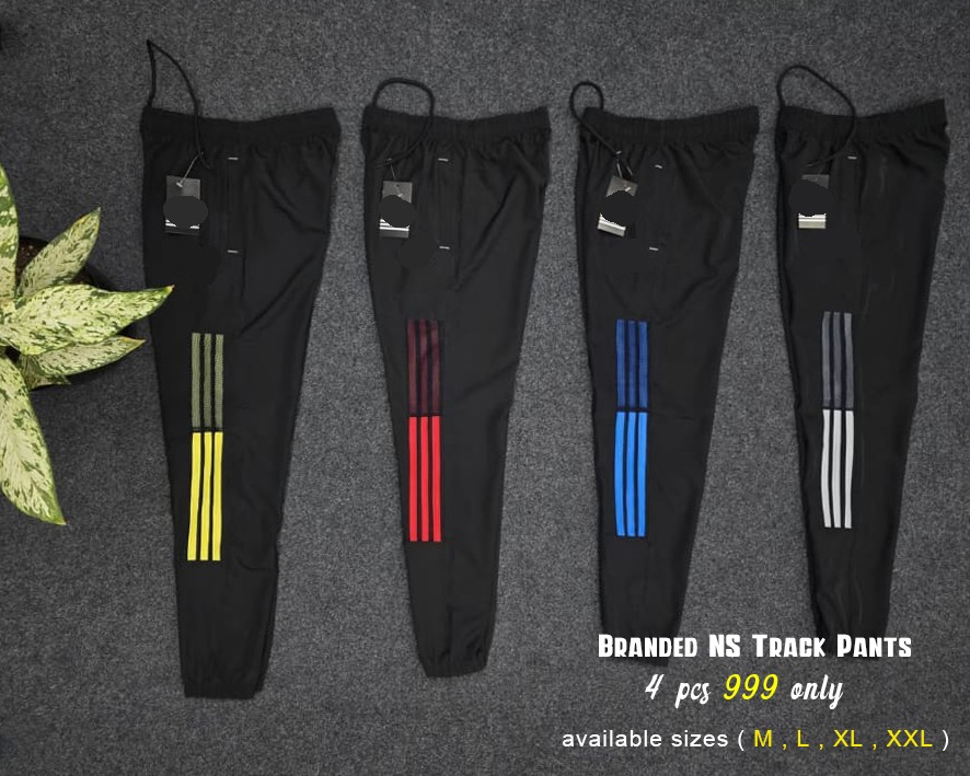 Mens Stylish Wear Facebook ad: Ns track pants -4 pcs 999 only- cash on delivery available