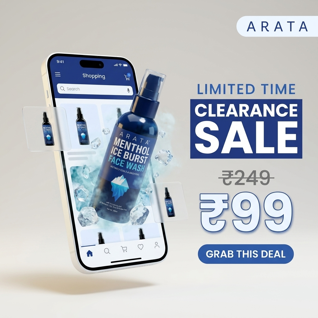Arata Clearance Sale Facebook ad: Clearance Sale Live