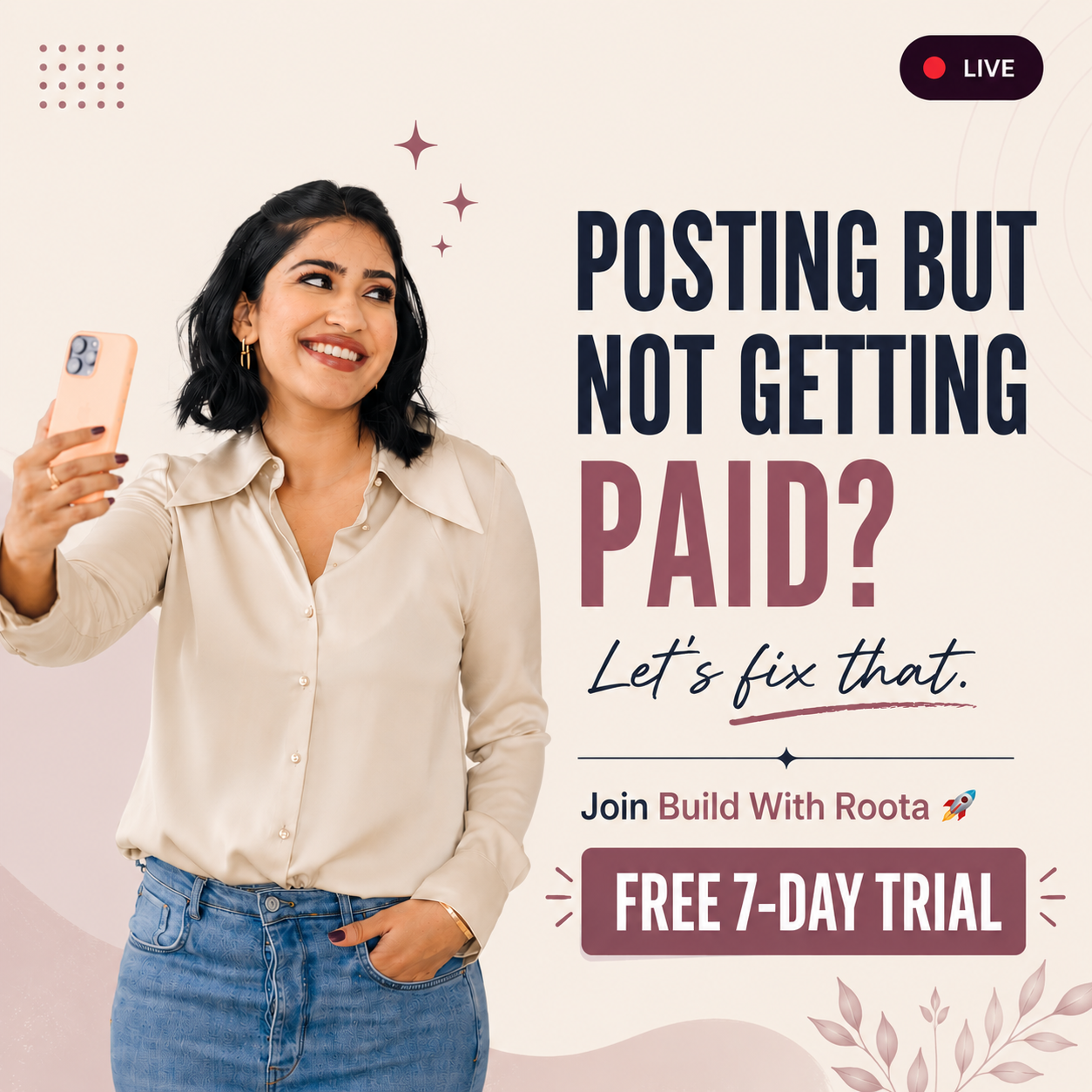 Roota Mittal Live Facebook ad