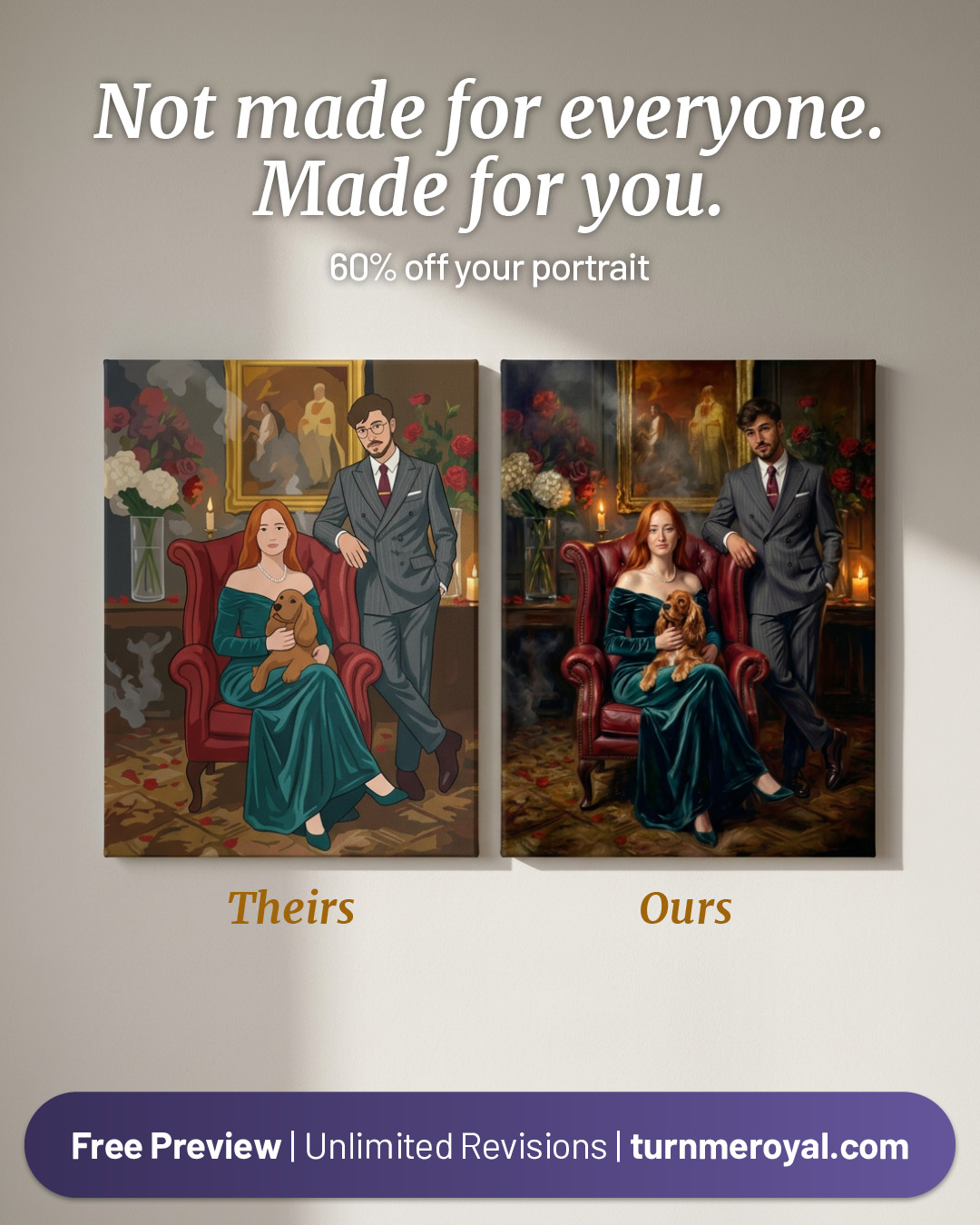 Turn Me Royal Facebook ad