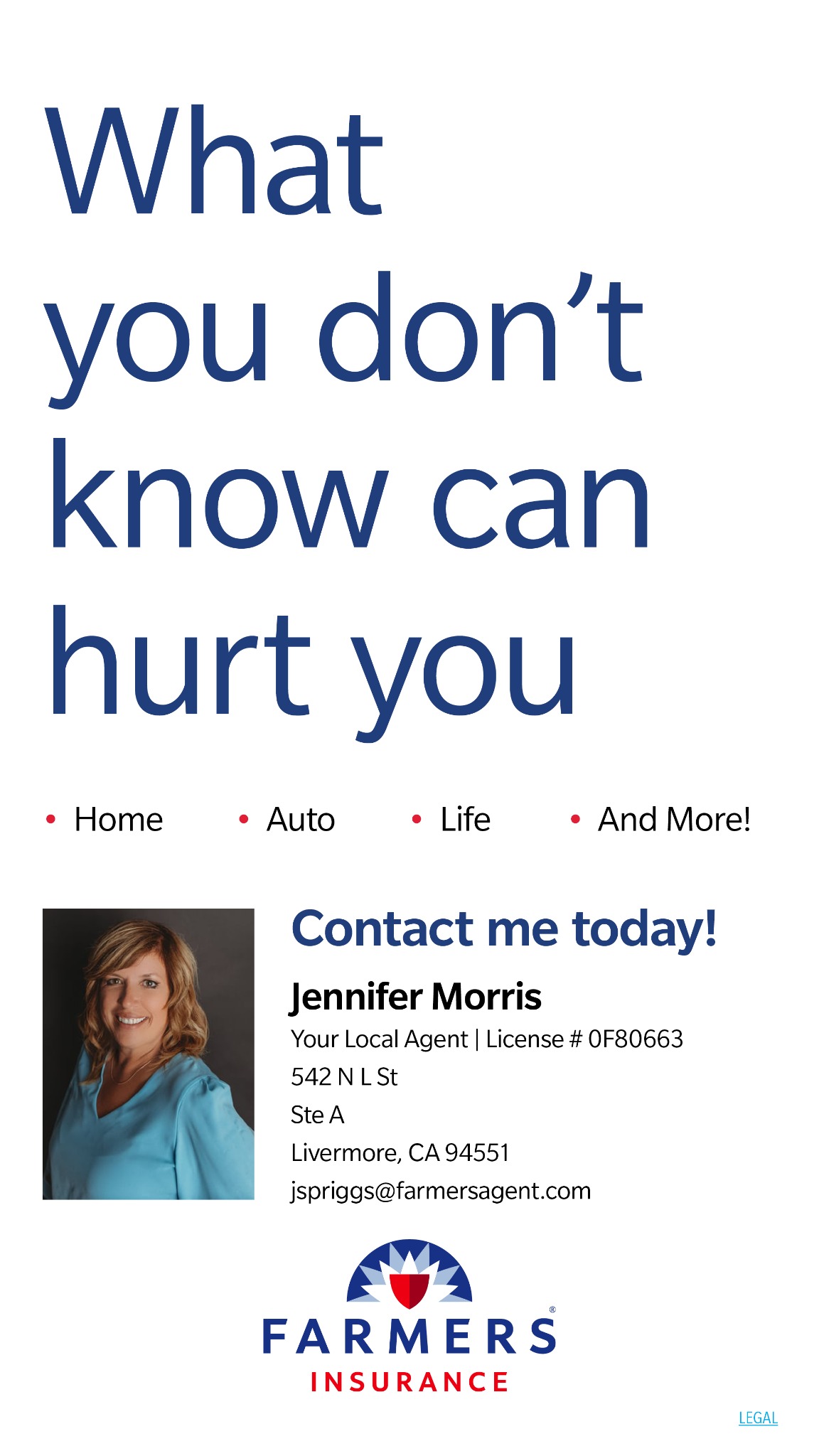 Jennifer Spriggs Morris Ins Agency- Farmers Insurance & Financial Services Facebook ad from Mar 9, 2026