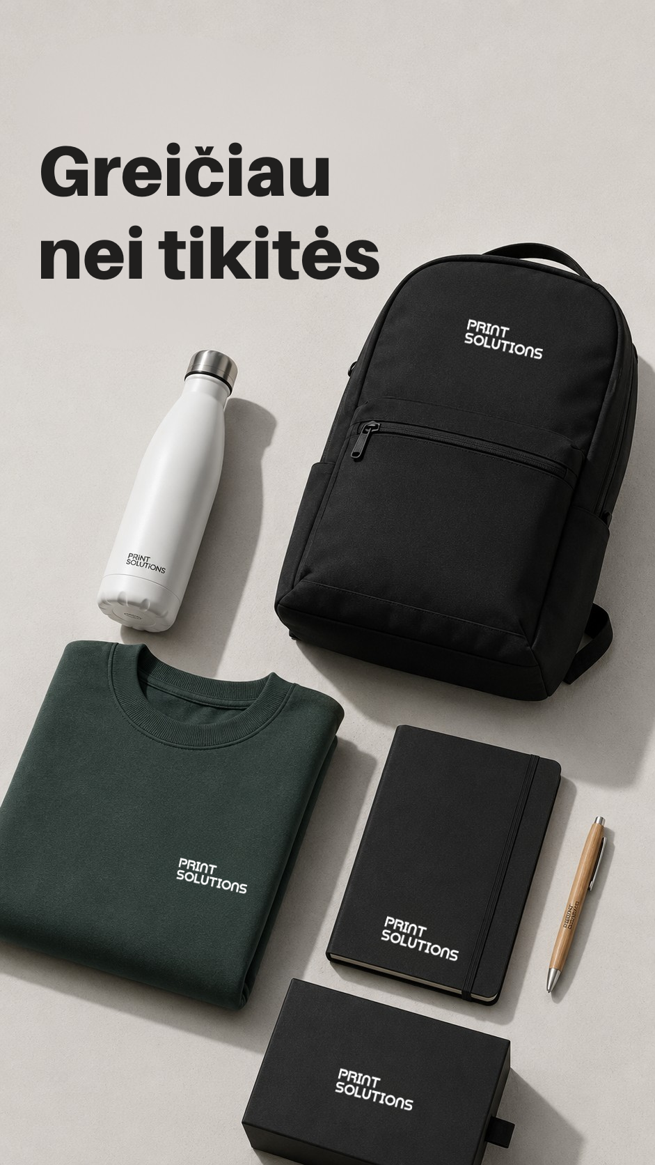 PrintSolutions.lt Facebook ad: Verslo dovanos su Jūsų logotipu