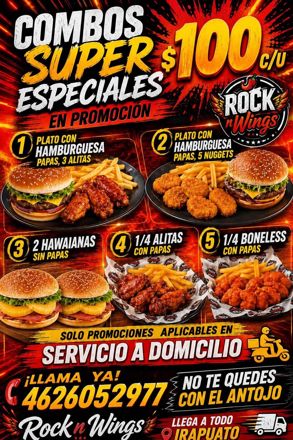 Rock n' Wings Facebook ad: PROMOCION APLICADO SOLO EN ENVIO!