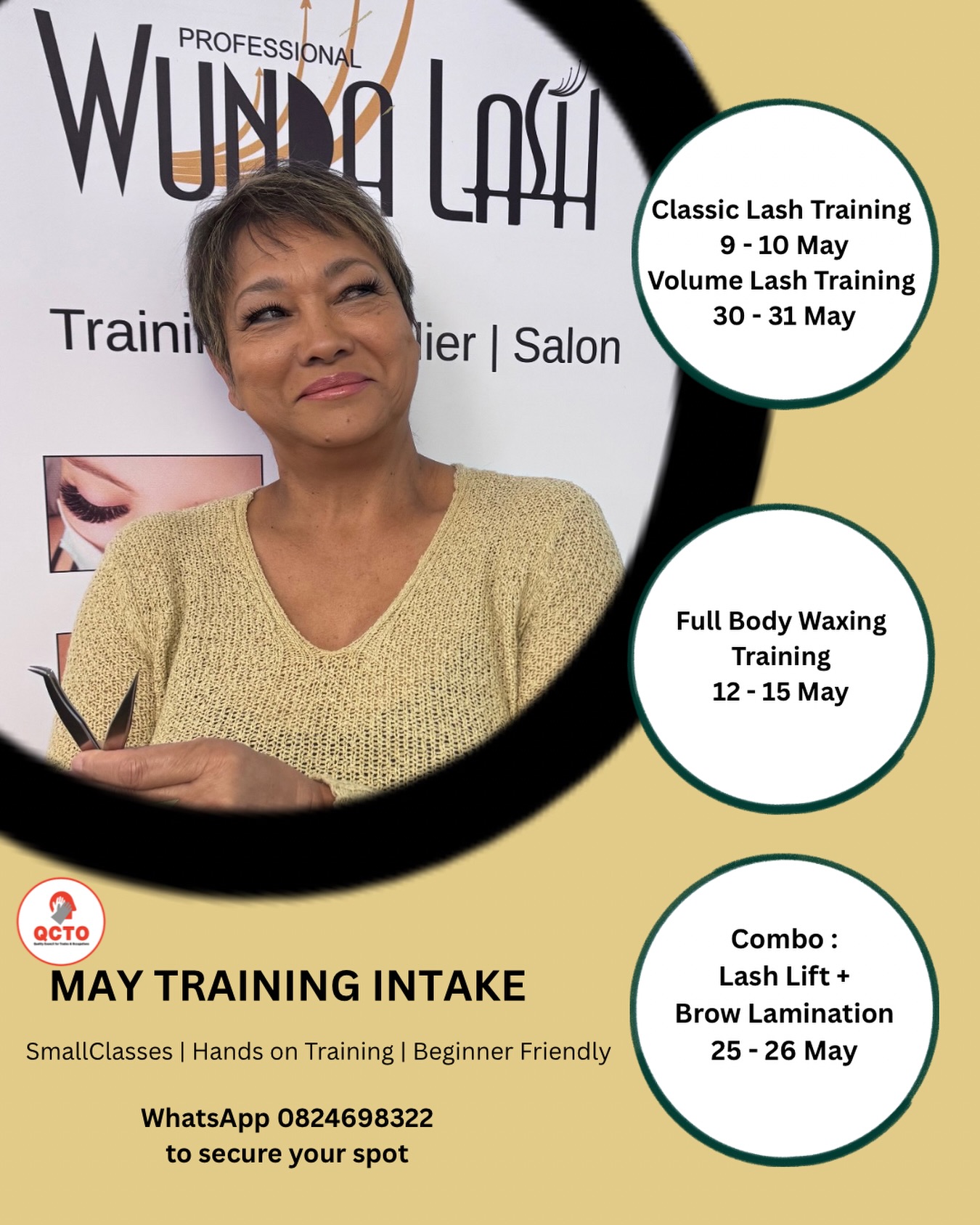 Wundalash Academy Facebook ad: May Training Intake Now Open