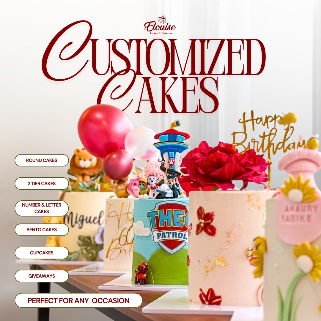 Elouise Cakes & Pastries Facebook ad: Each cake we make is thoughtfully designed to…