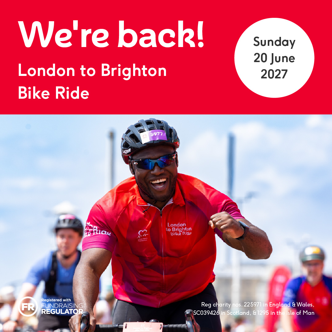 British Heart Foundation Facebook ad: Last Chance To Ride The 50th