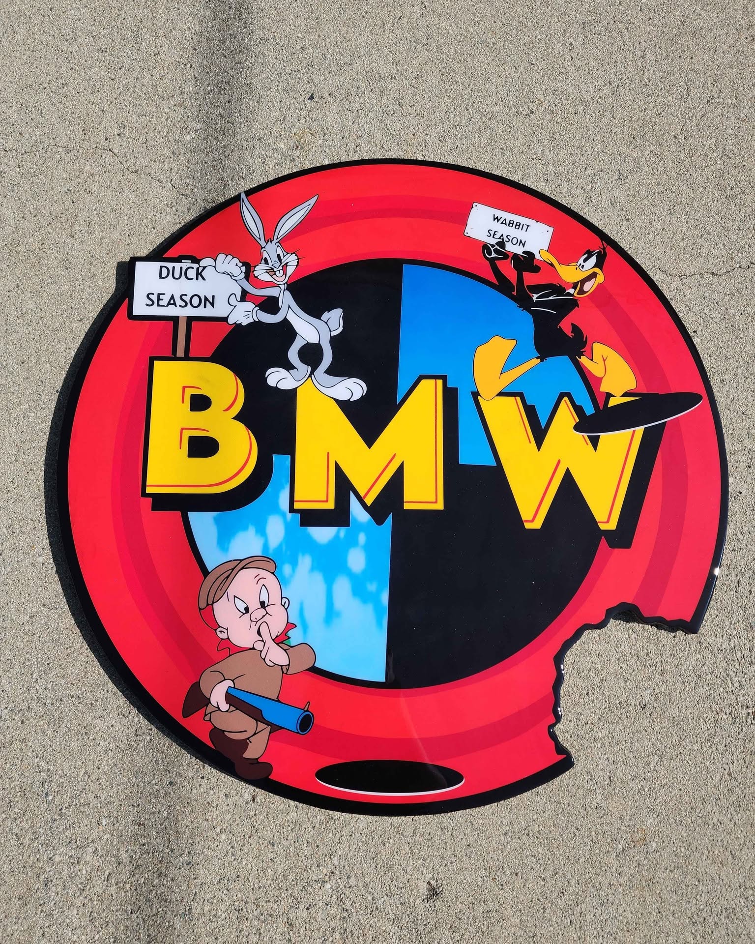 Samantha Aguilar Facebook ad: Looney Tunes Edition Hunting Season BMW Wooden Garage…