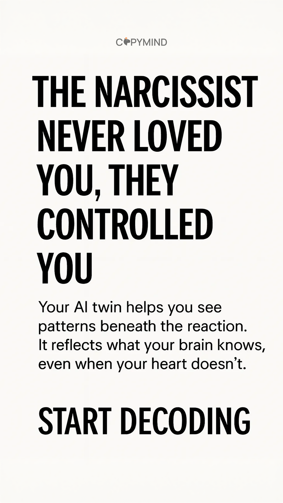Copymind: AI twin for therapy Facebook ad