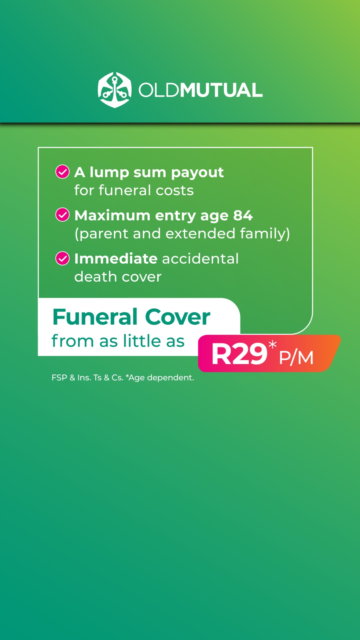 Old Mutual South Africa Facebook ad