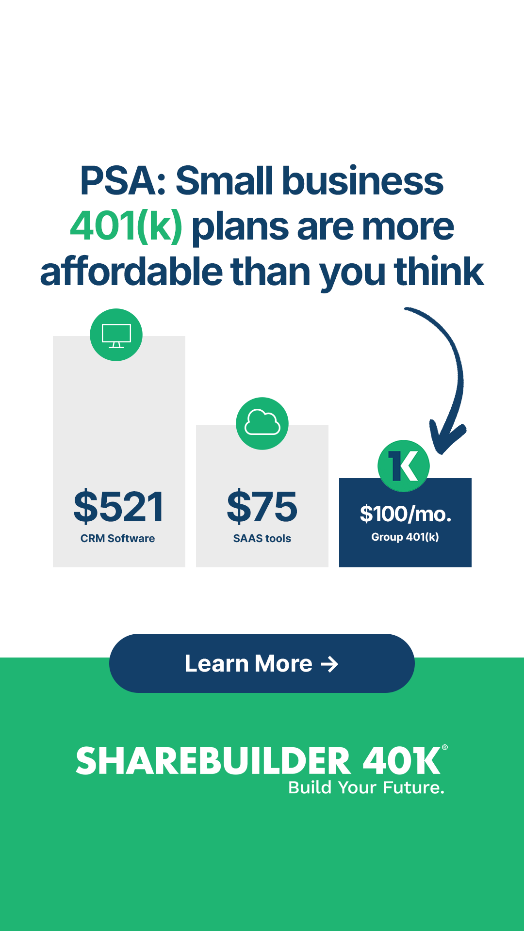 ShareBuilder 401k Facebook ad
