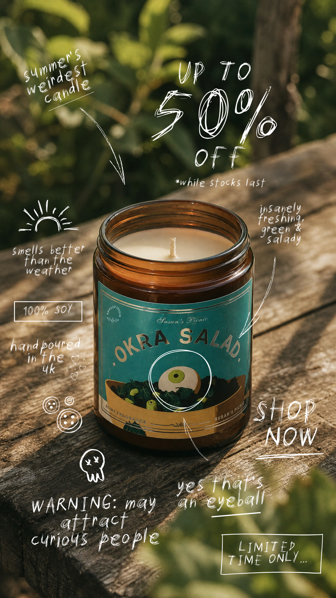 Apollo Ipsum Candle Co Facebook ad
